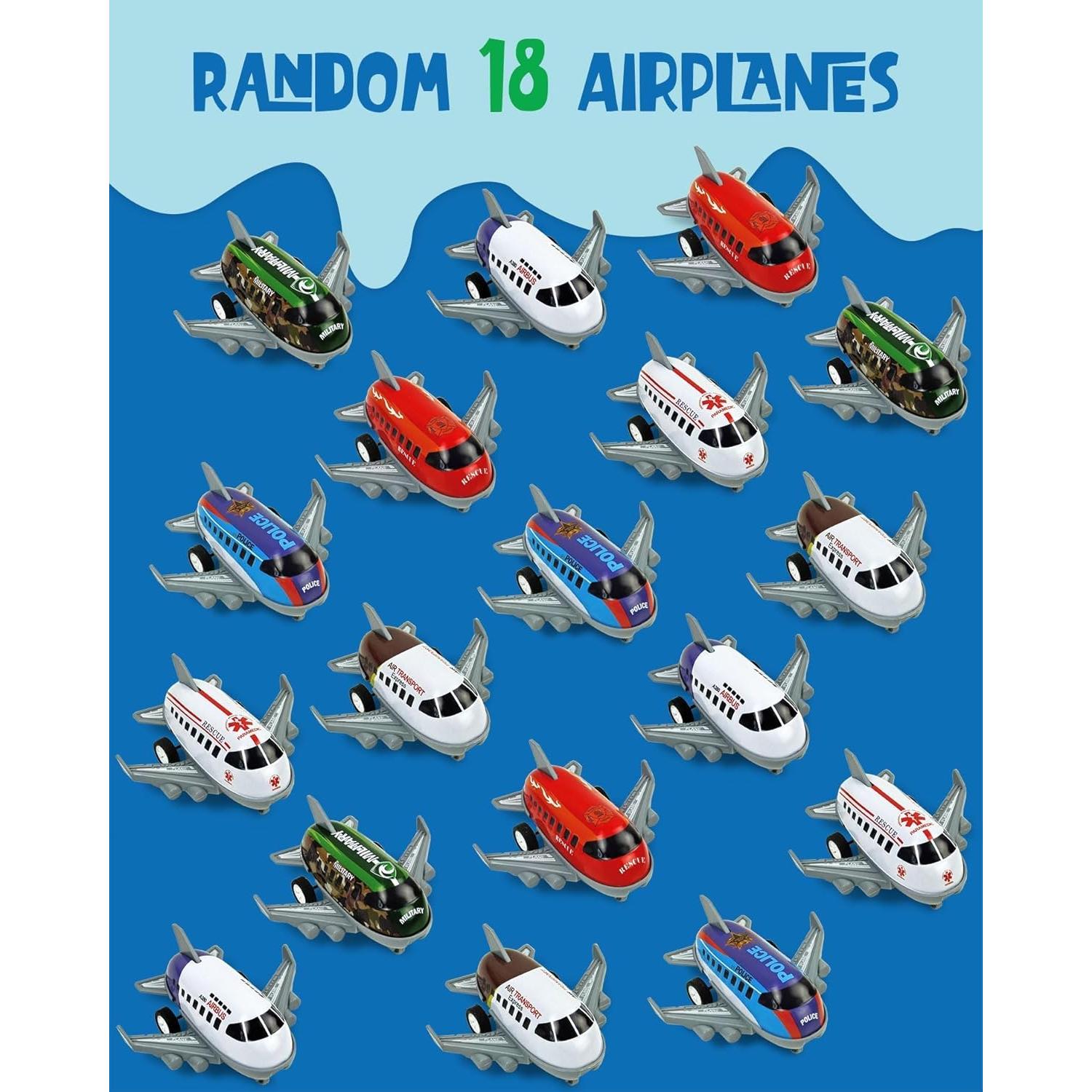 Juguetes de Aviones Vileafy - 18 Mini Aviones Retroceso para Niños