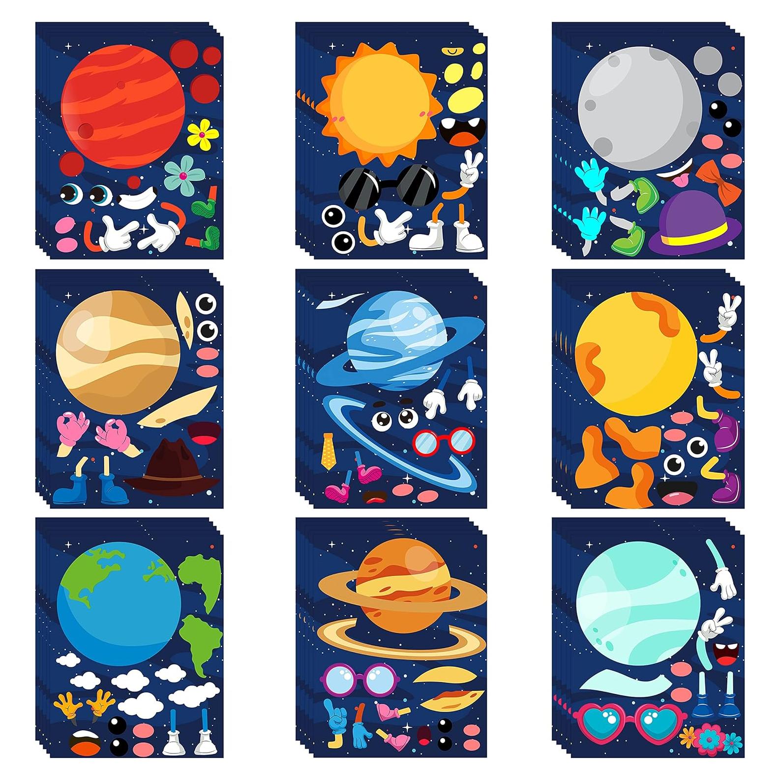 Stickers de Planetas WATINC 45 Piezas para Niños - Fiesta