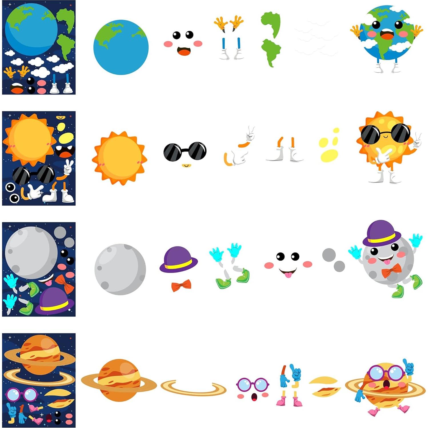 Stickers de Planetas WATINC 45 Piezas para Niños - Fiesta