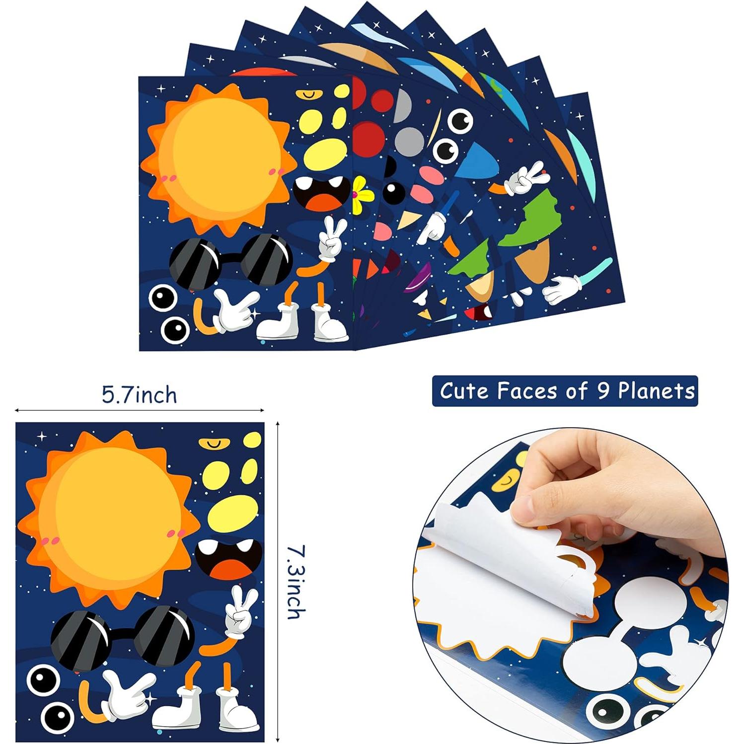 Stickers de Planetas WATINC 45 Piezas para Niños - Fiesta