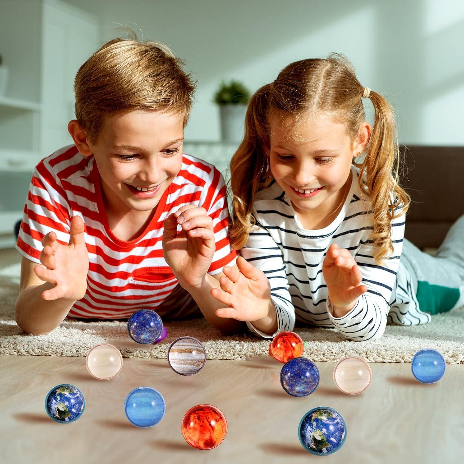 24 Pelotas Rebotadoras Ayfjovs 32mm Sistema Solar Niños