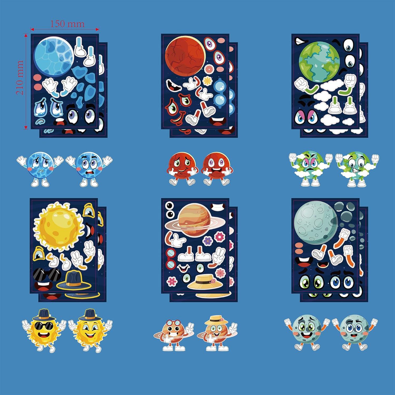 24 Stickers de Planetas T-Antrix para Niños - Manualidades