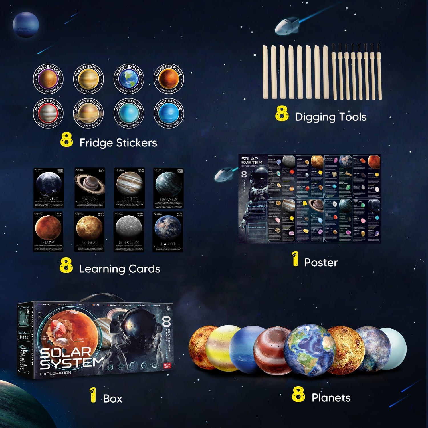 Kit de Excavación de Gemas EDUMAN - 40 Gemas y Fósiles