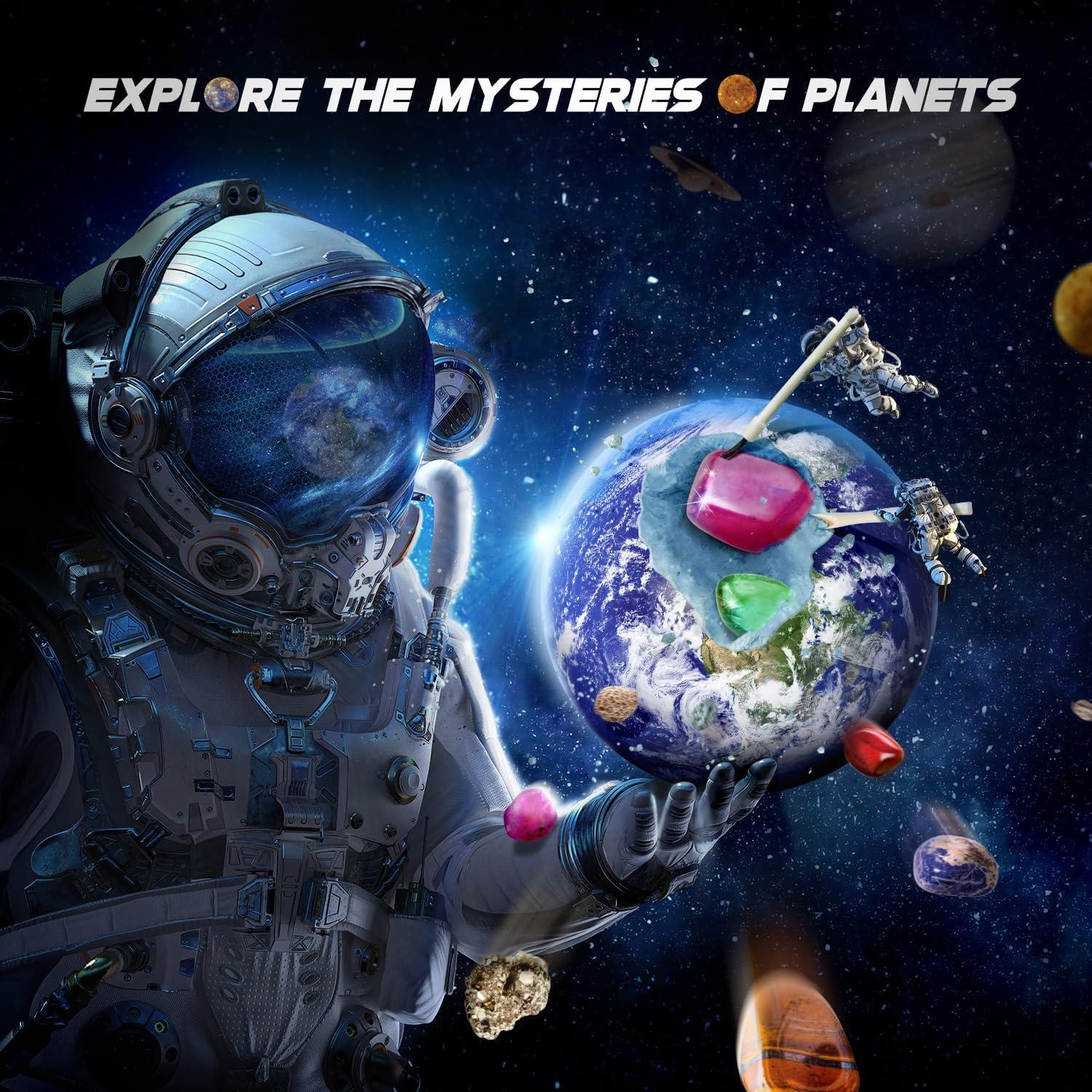 Kit de Excavación de Gemas EDUMAN - 40 Gemas y Fósiles