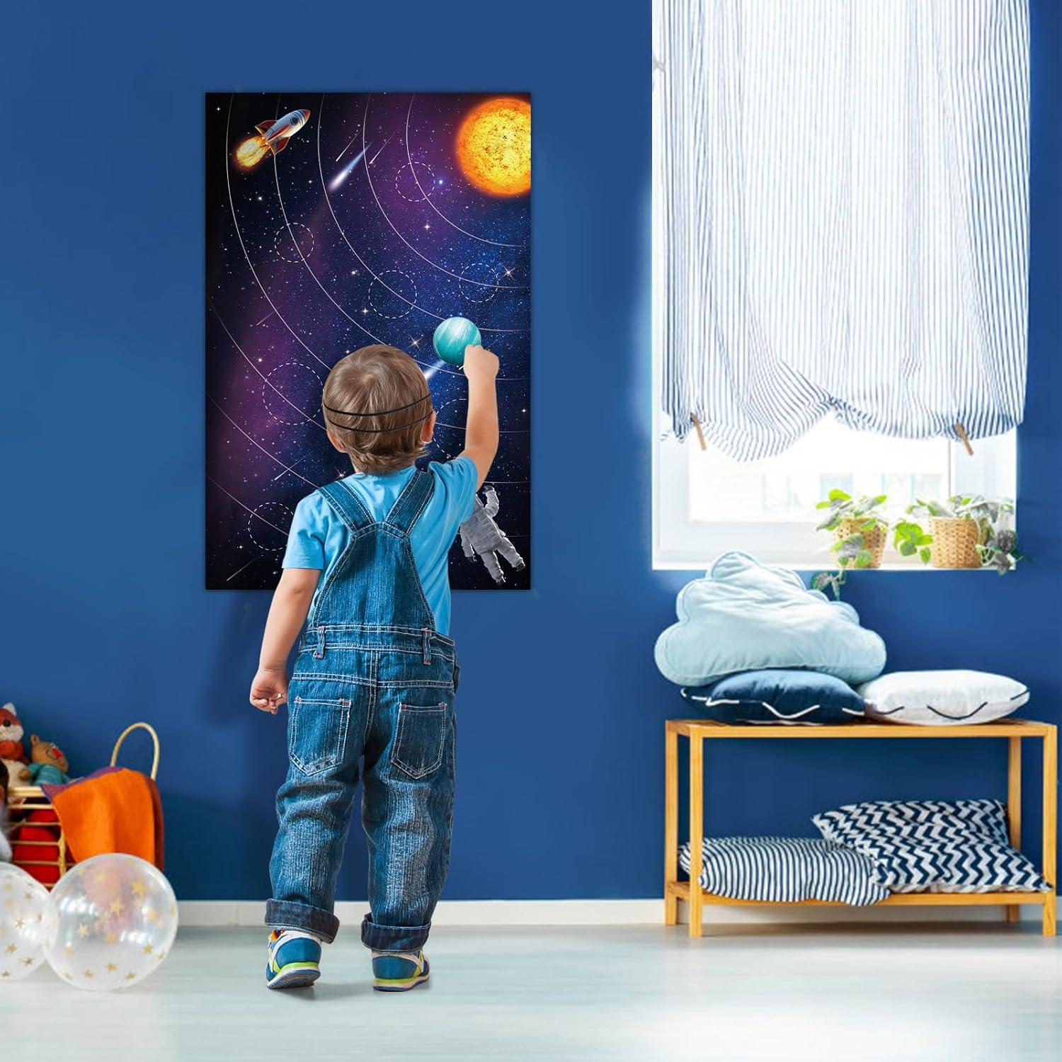 Juego de Fiesta del Sistema Solar Hxezoc con Póster y Stickers