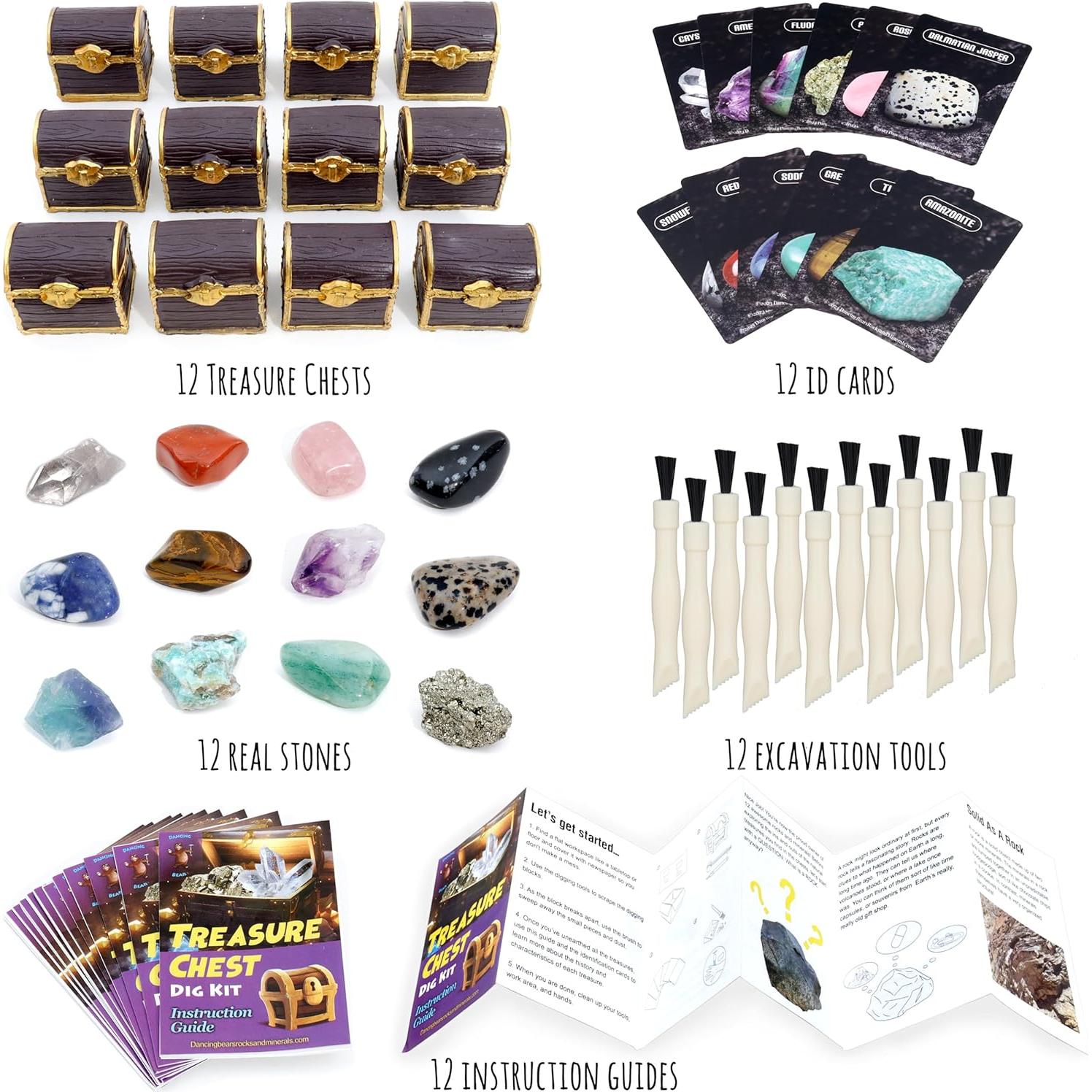 Kit de Excavación de Cofre del Tesoro Dancing Bear para 12 Niños