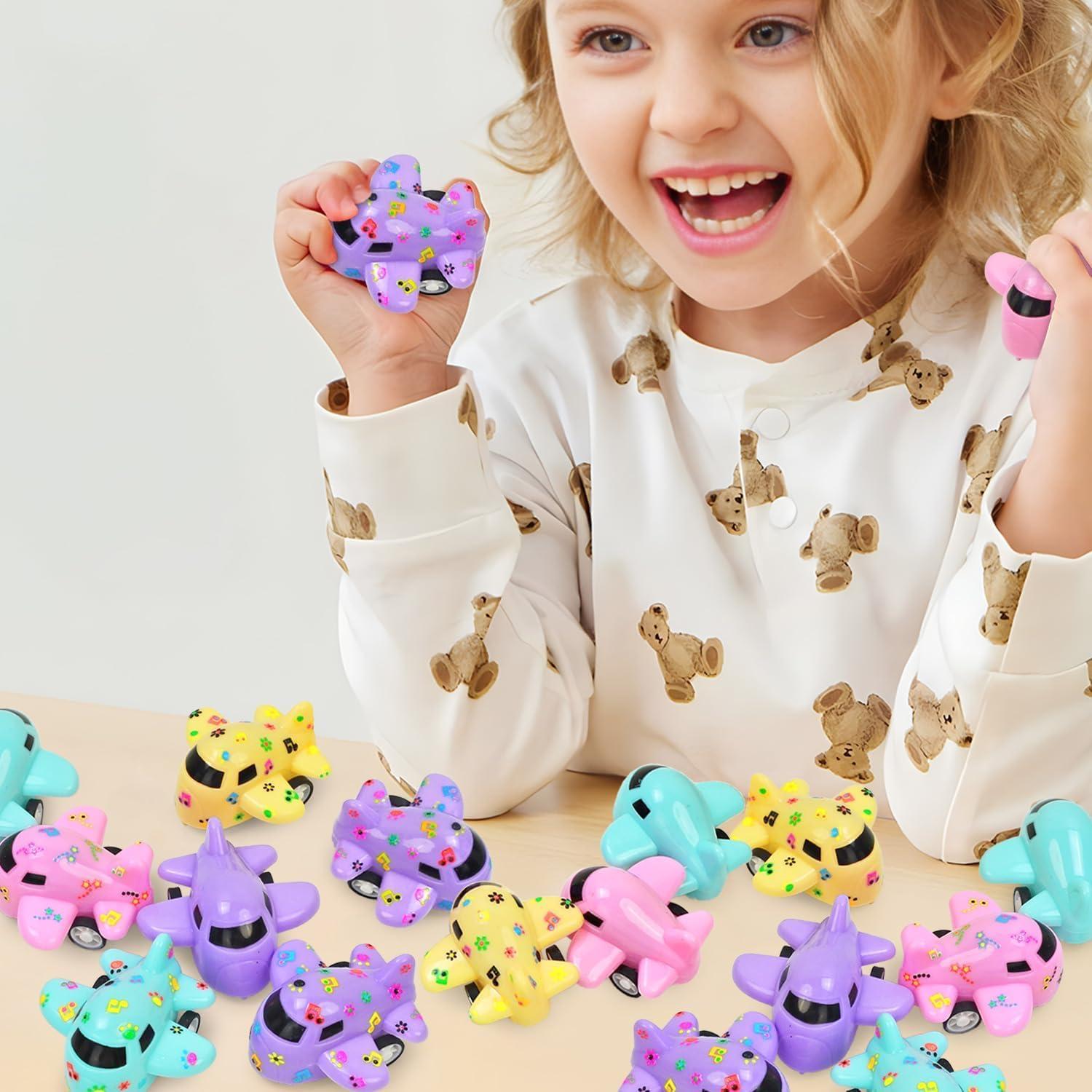 Vileafy Set de 40 Mini Aviones de Retroceso con Stickers DIY - Juguetes para Niños de 3 a 5 Años