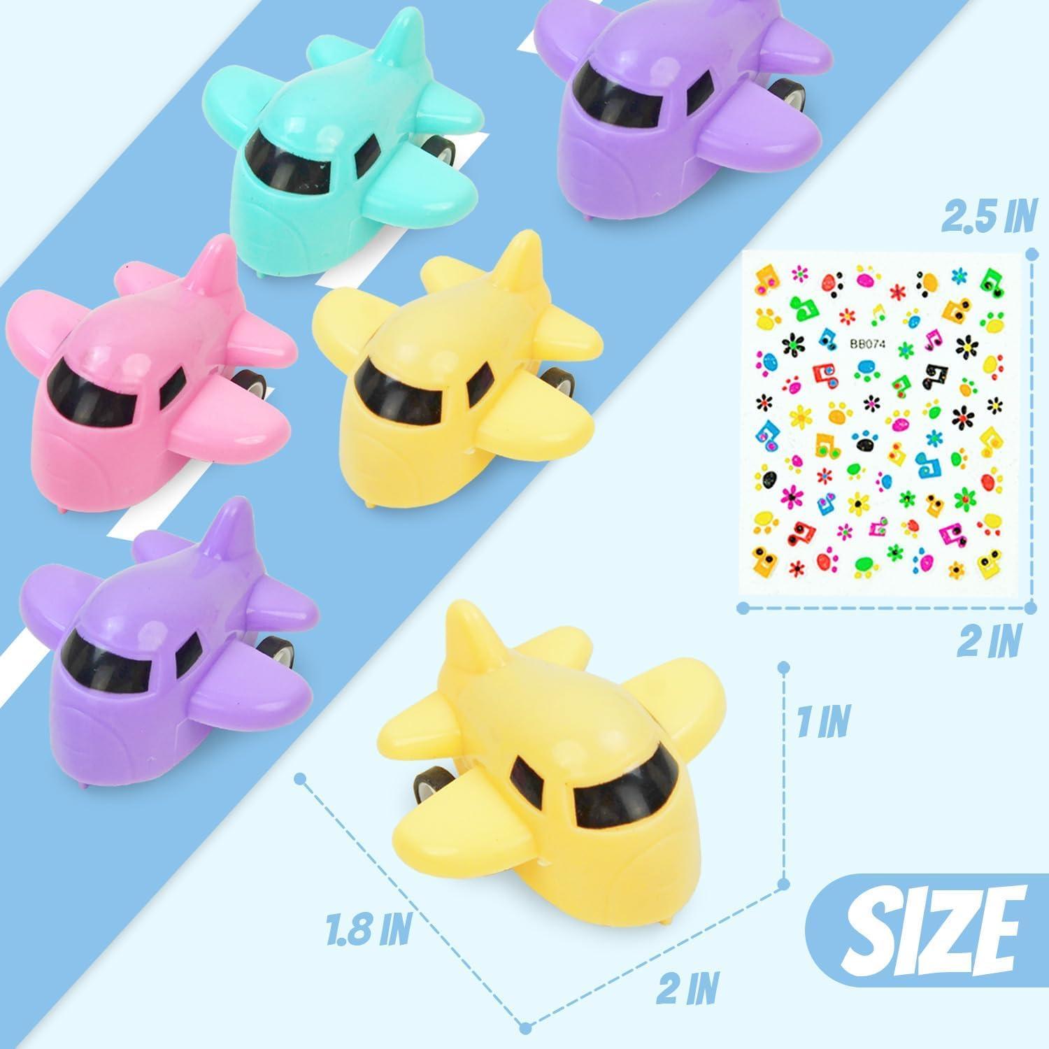 Vileafy Set de 40 Mini Aviones de Retroceso con Stickers DIY - Juguetes para Niños de 3 a 5 Años