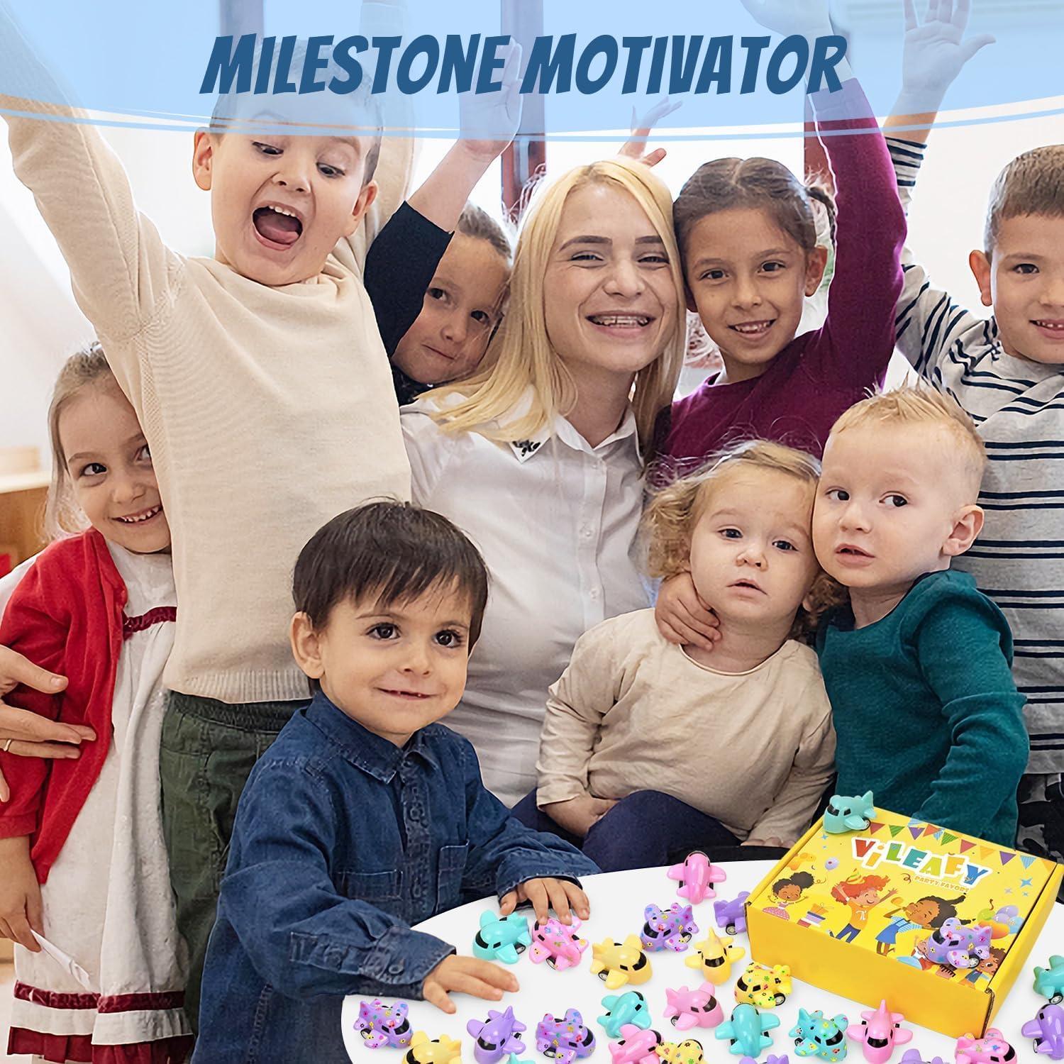 Vileafy Set de 40 Mini Aviones de Retroceso con Stickers DIY - Juguetes para Niños de 3 a 5 Años