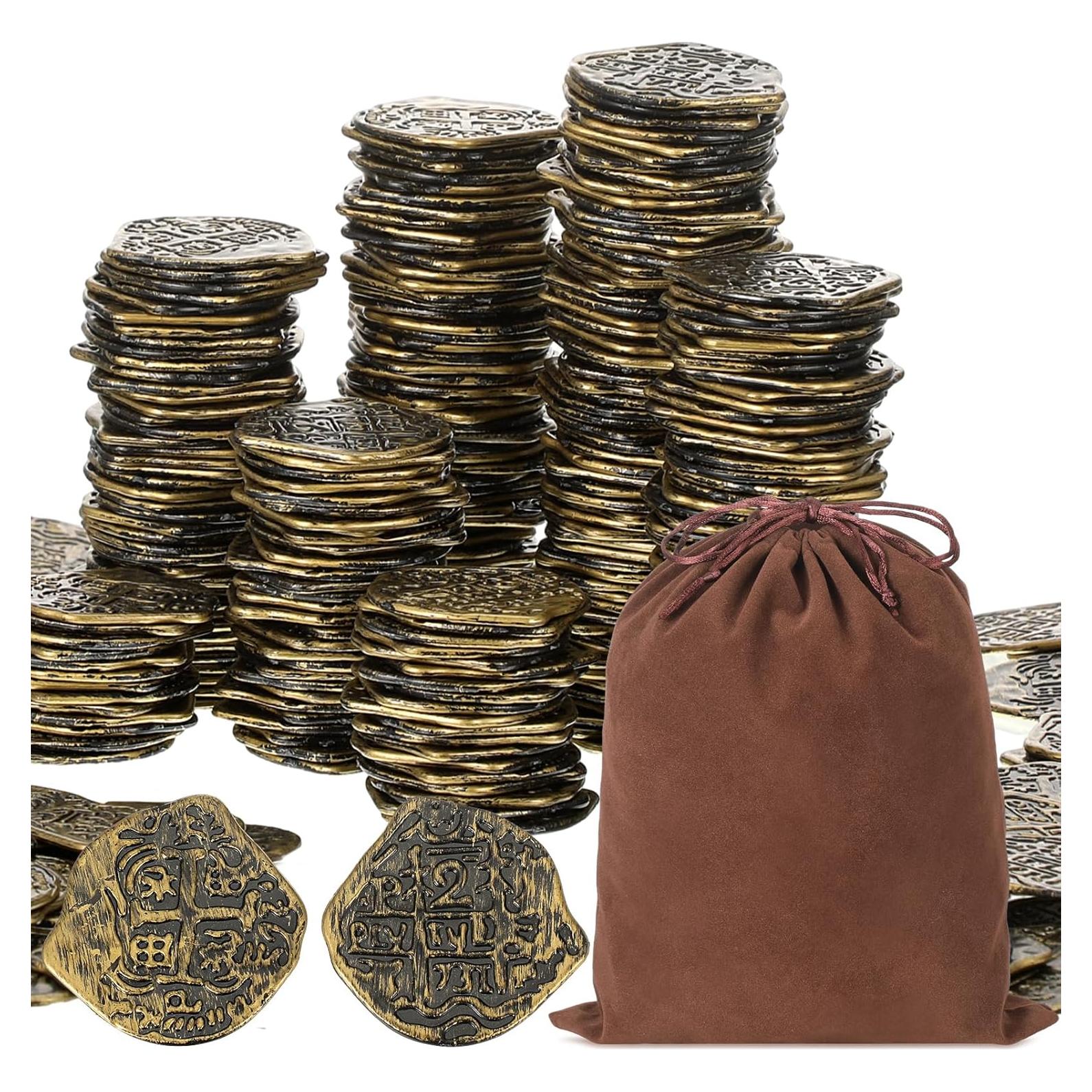Juego de Monedas de Plástico Pirata Jenaai 500 Pcs Bronce