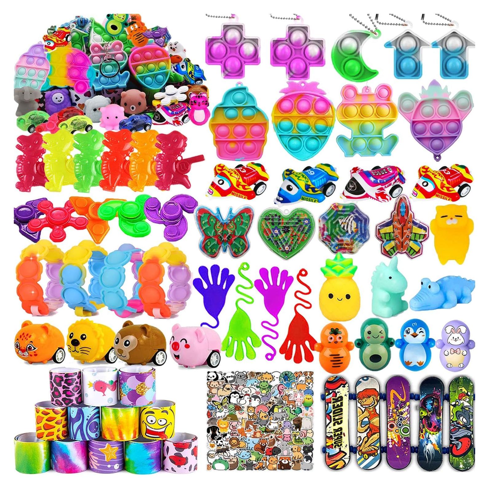 124 Piezas de Juguetes Antiestrés para Niños - Rellenos de Piñata