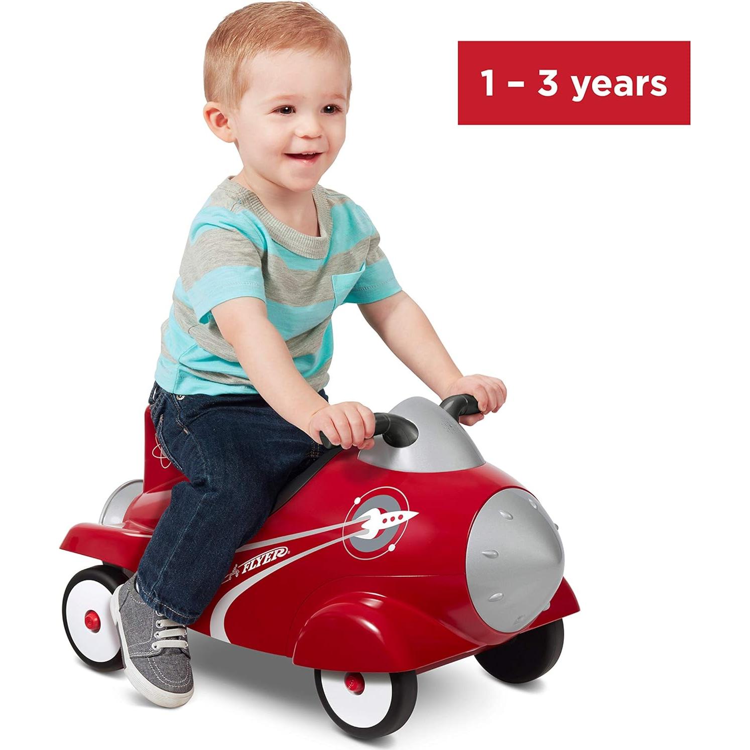 Cohete Retro Radio Flyer para Niños 1-3 Años, Rojo