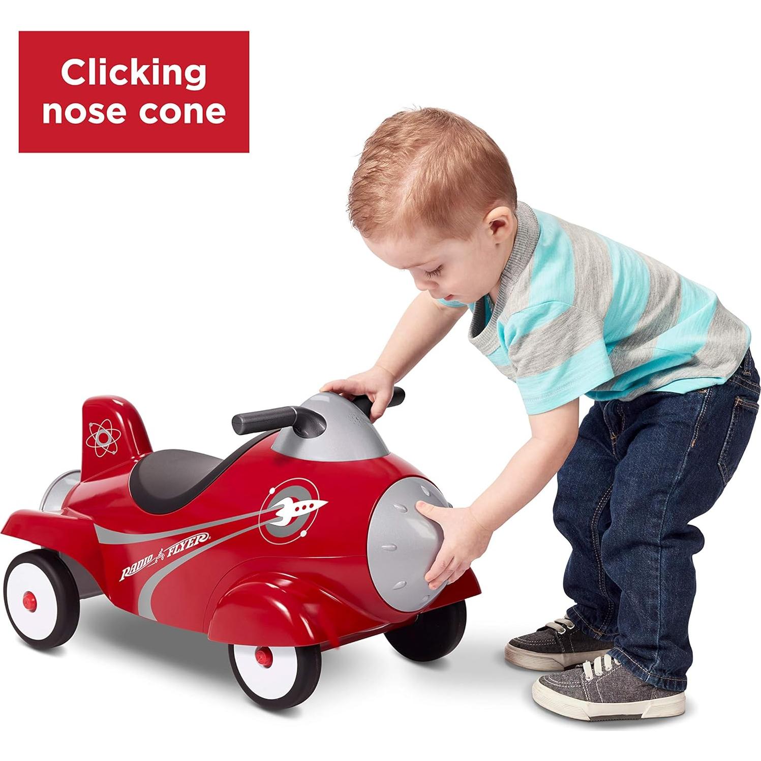Cohete Retro Radio Flyer para Niños 1-3 Años, Rojo