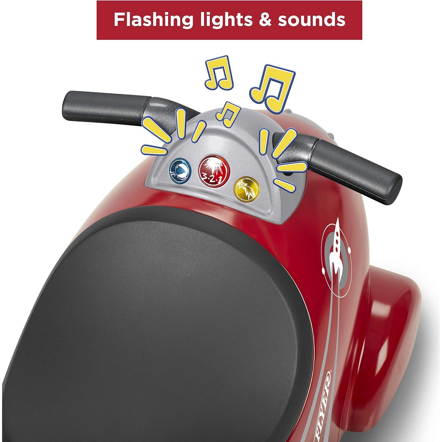Cohete Retro Radio Flyer para Niños 1-3 Años, Rojo