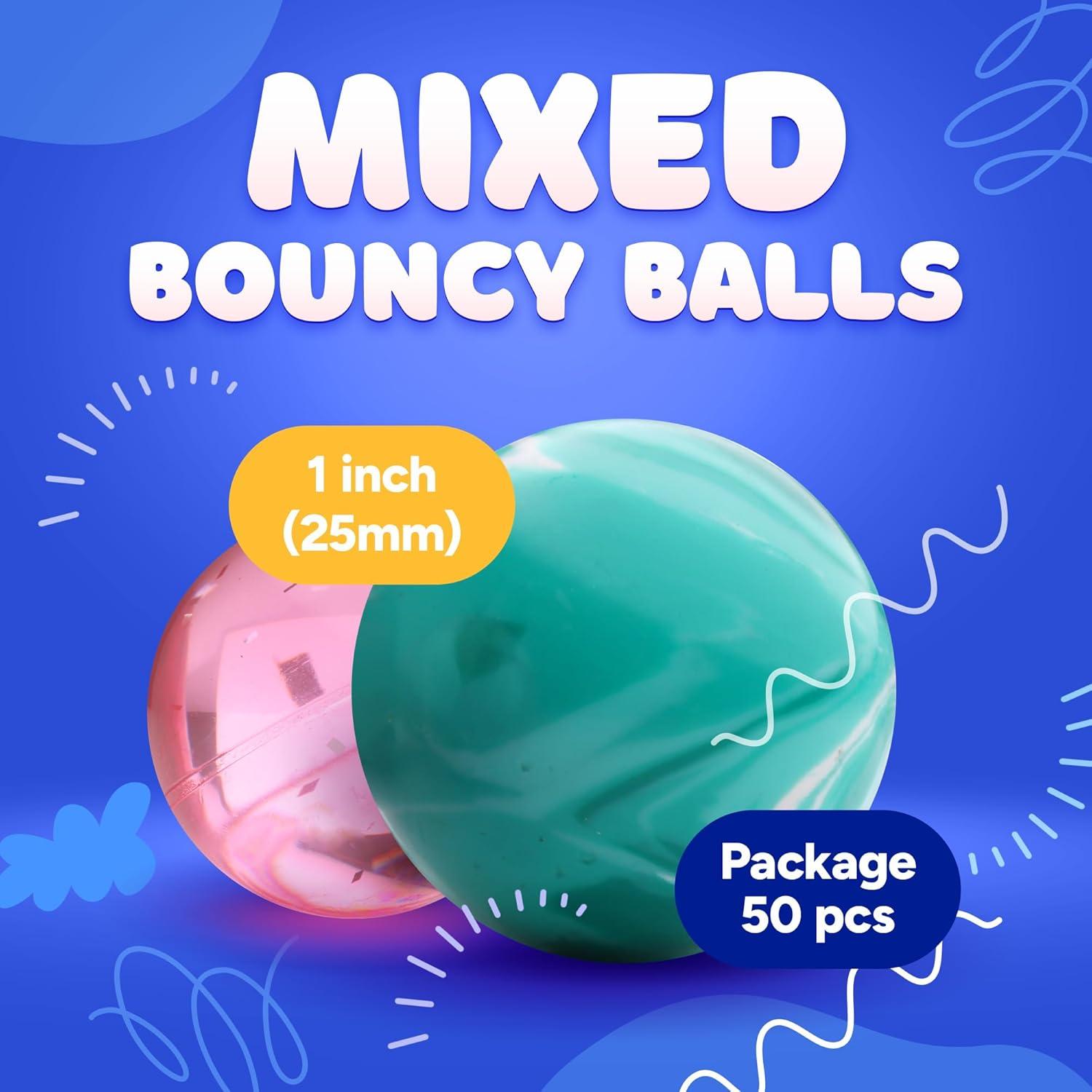 Paquete de 50 Pelotas Rebotadoras Entervending 25 mm