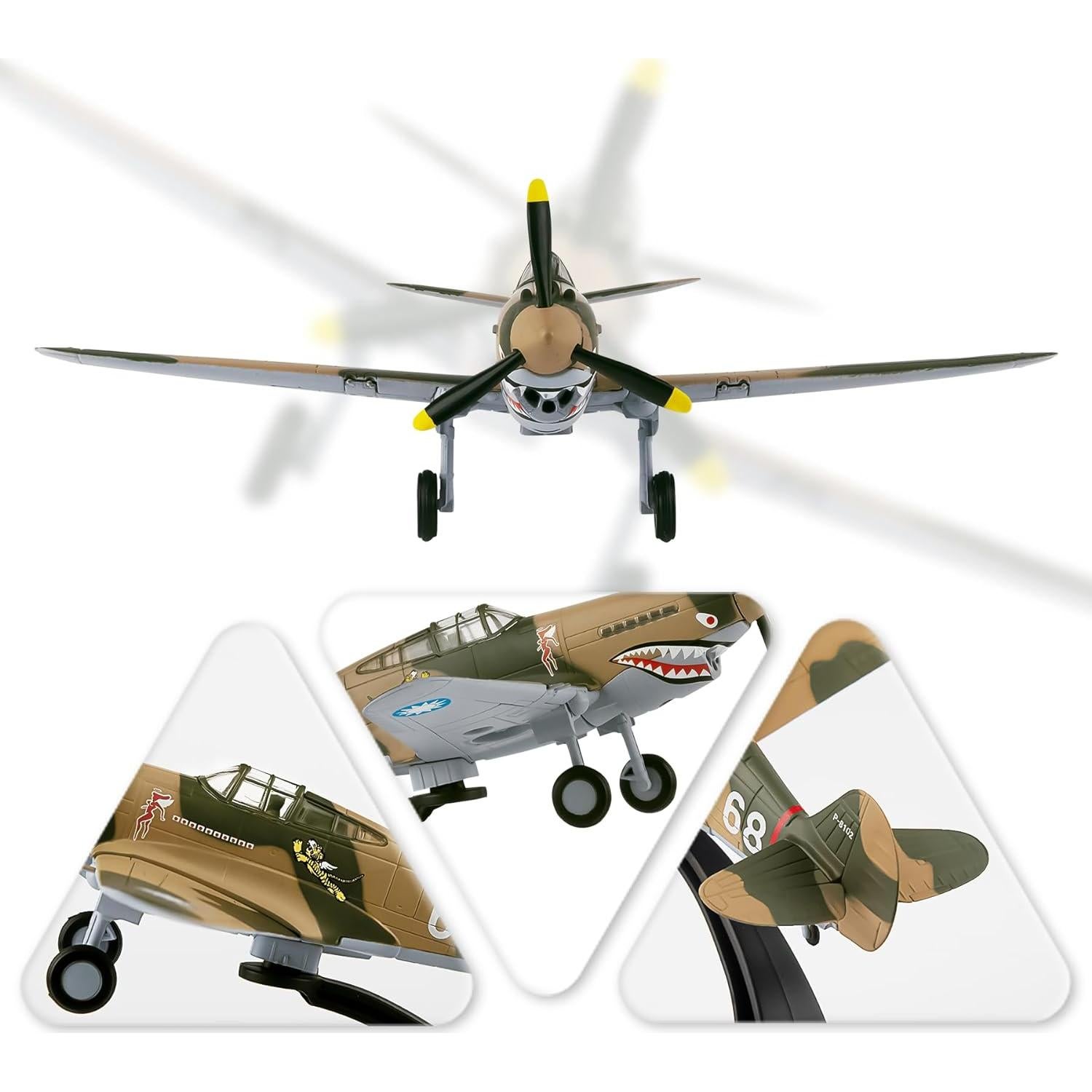 Modelo de avión militar HANGHANG P40-68 Warhawk 1:72