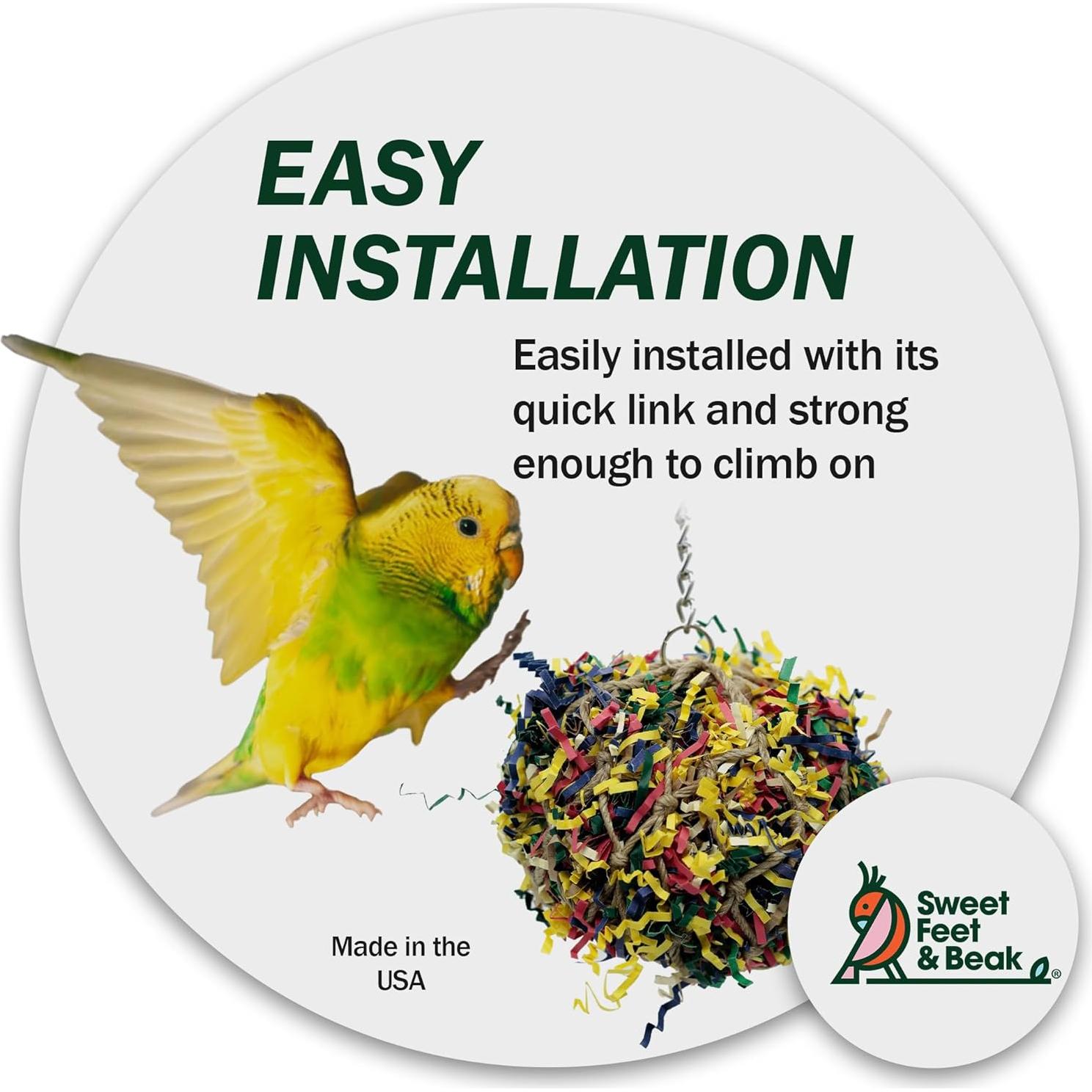 Bola de Desgarro para Aves Sweet Feet 3" - Juguete Forrajeo