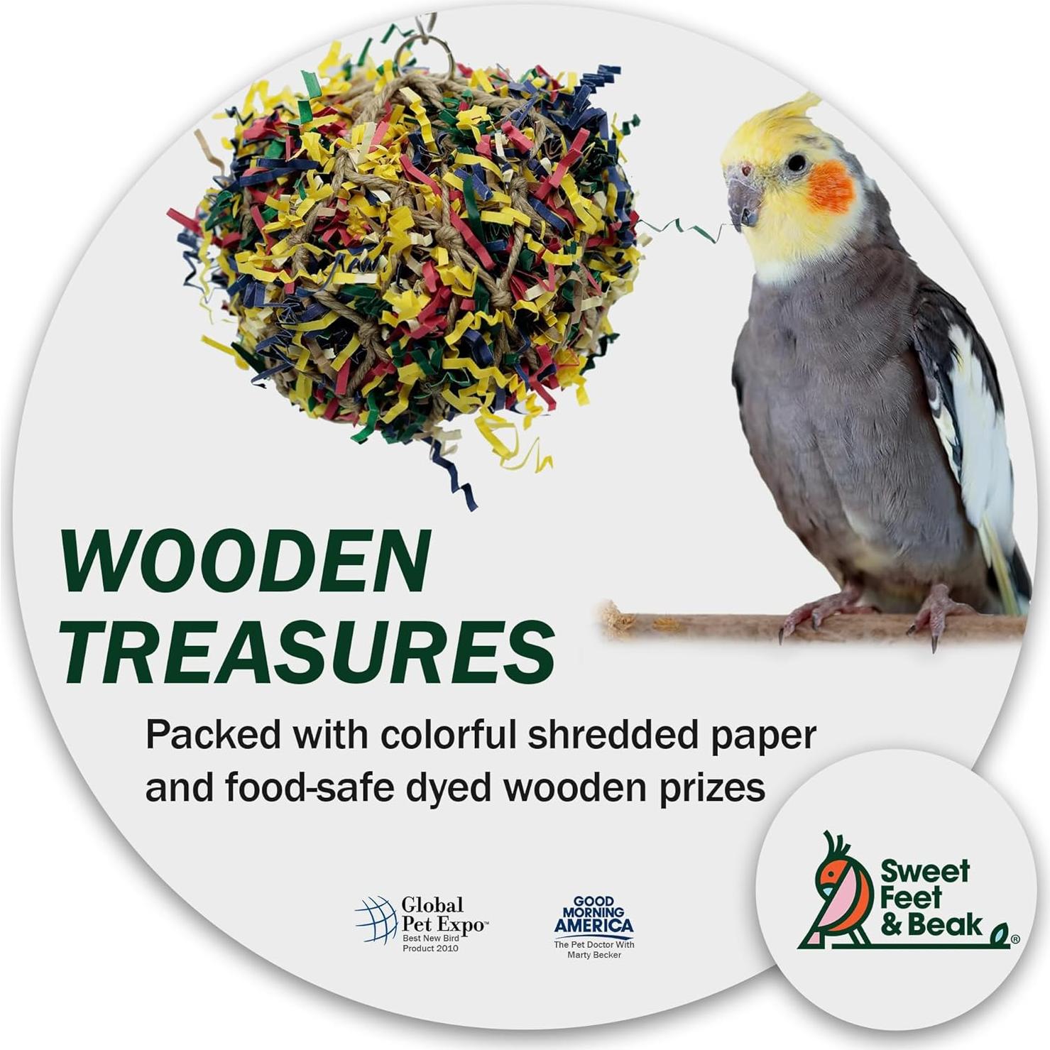 Bola de Desgarro para Aves Sweet Feet 3" - Juguete Forrajeo