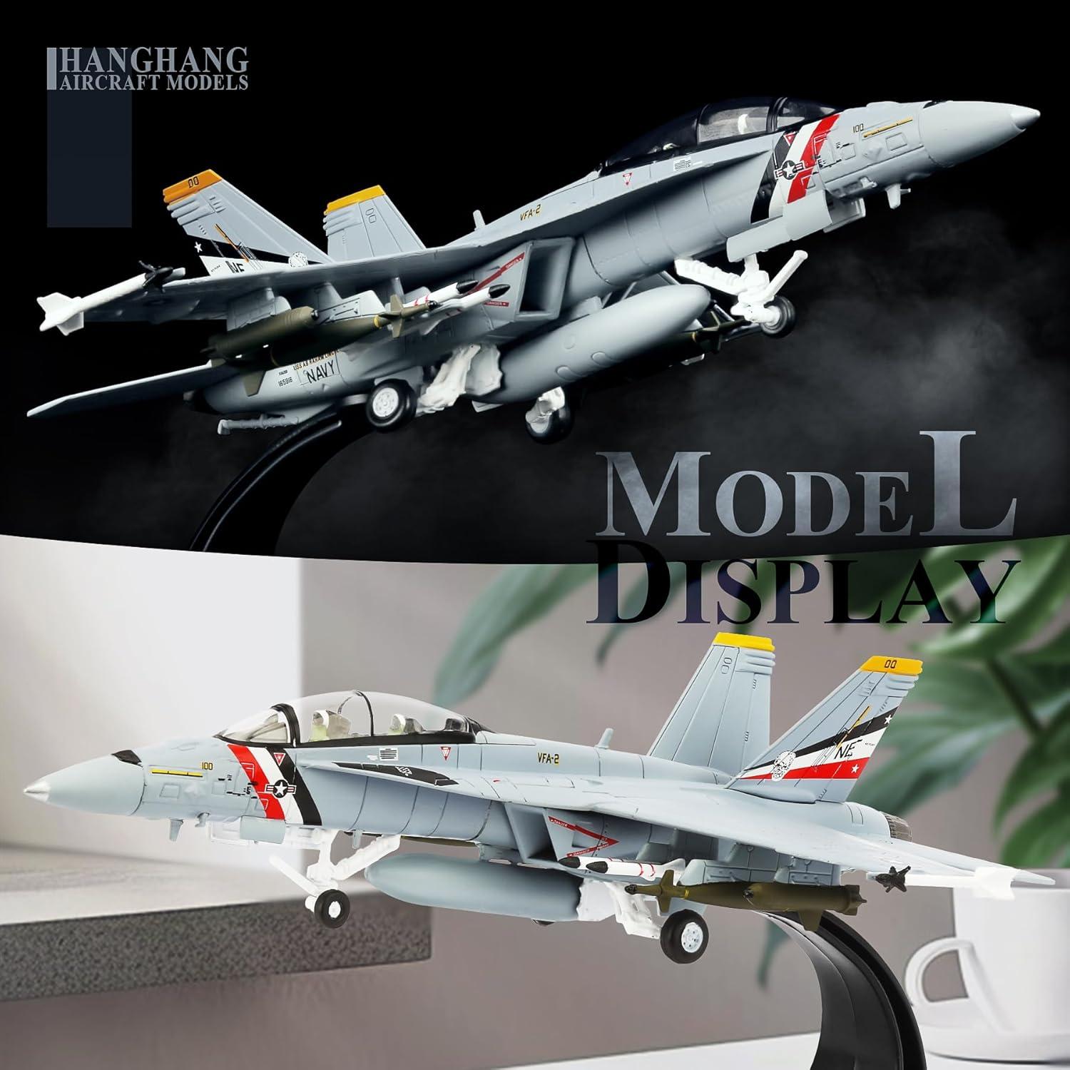 Modelo de Avión Militar HANGHANG F/A-18F Super Hornet 1/100