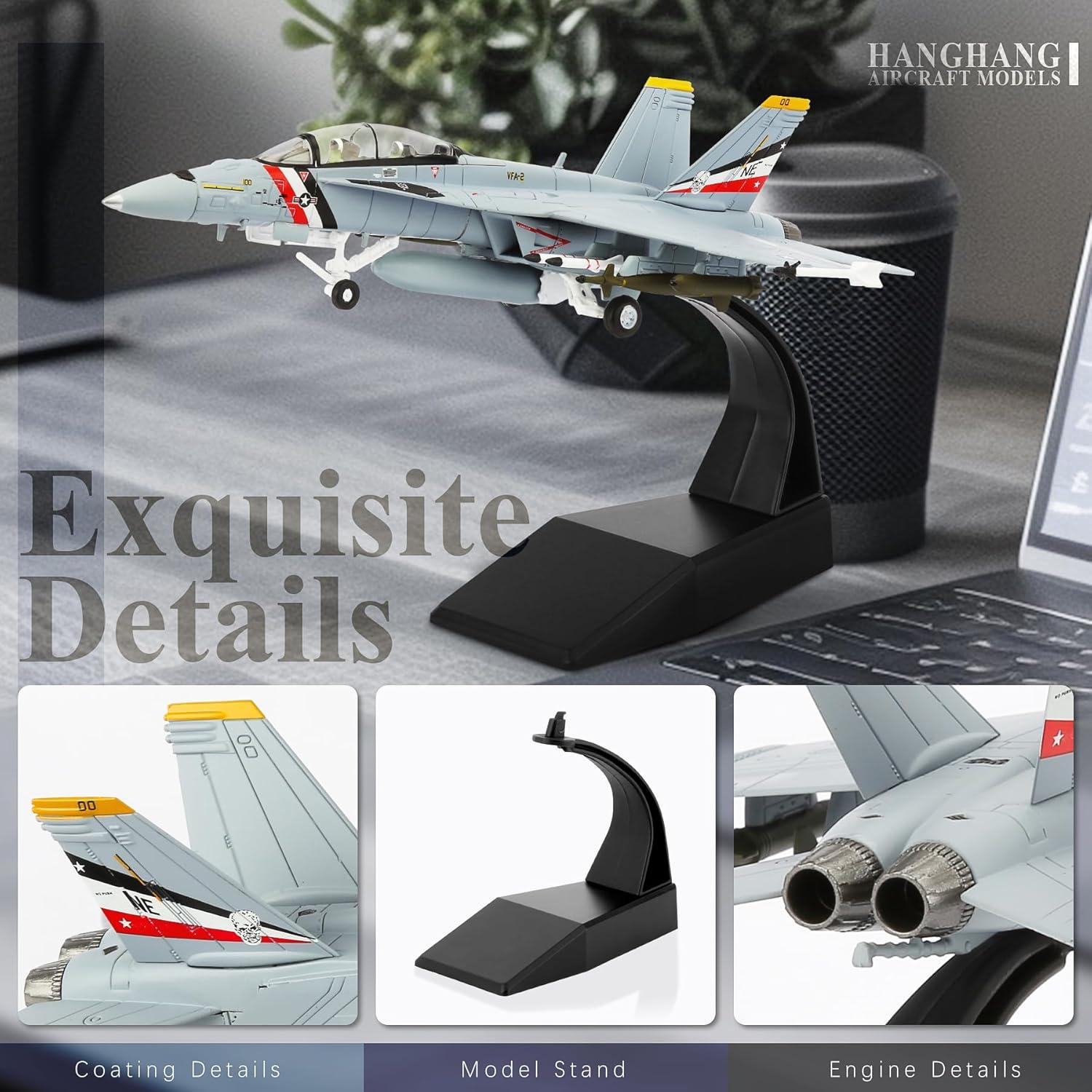 Modelo de Avión Militar HANGHANG F/A-18F Super Hornet 1/100