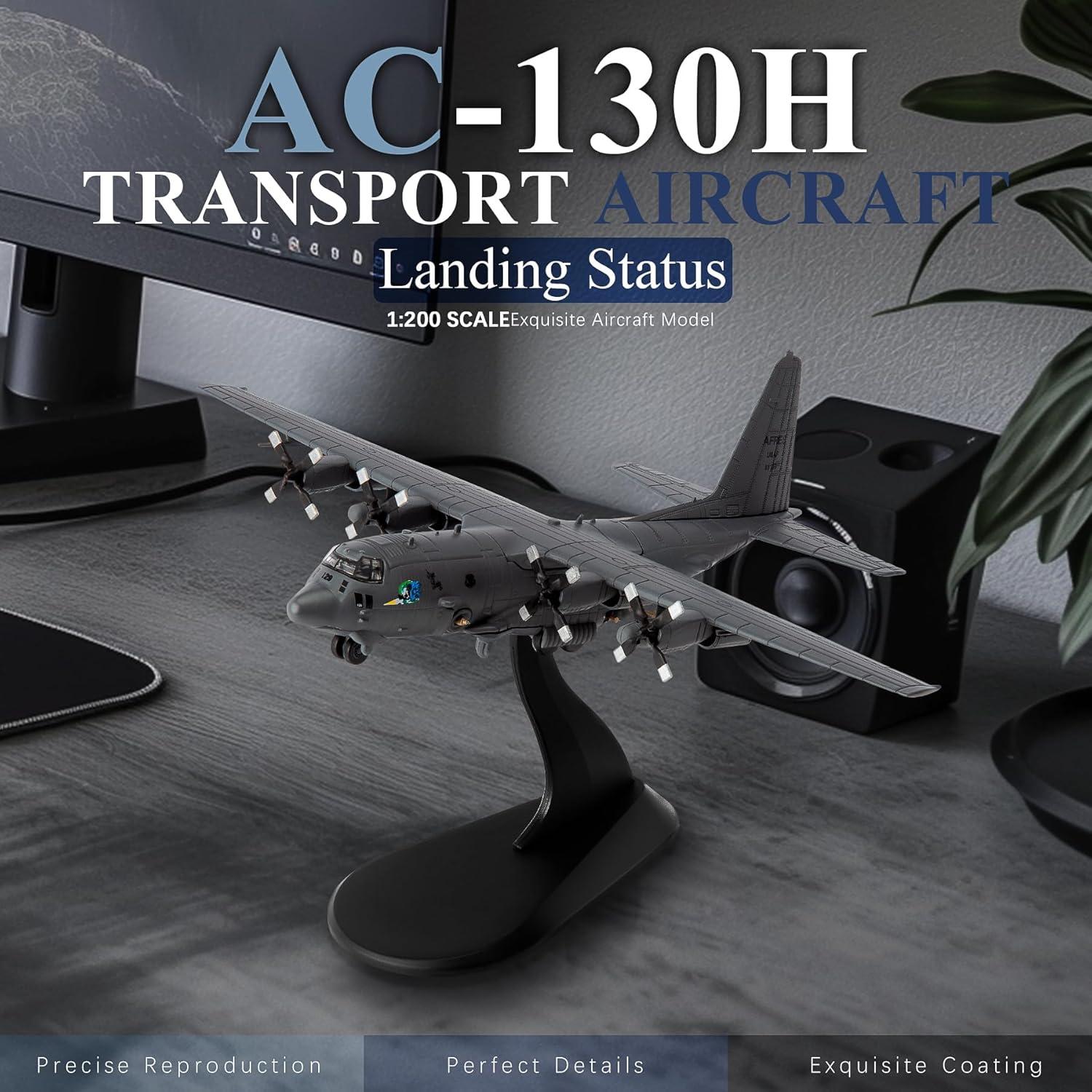 Modelo de Avión Militar HANGHANG AC130H 1/200 Aleación 15cm