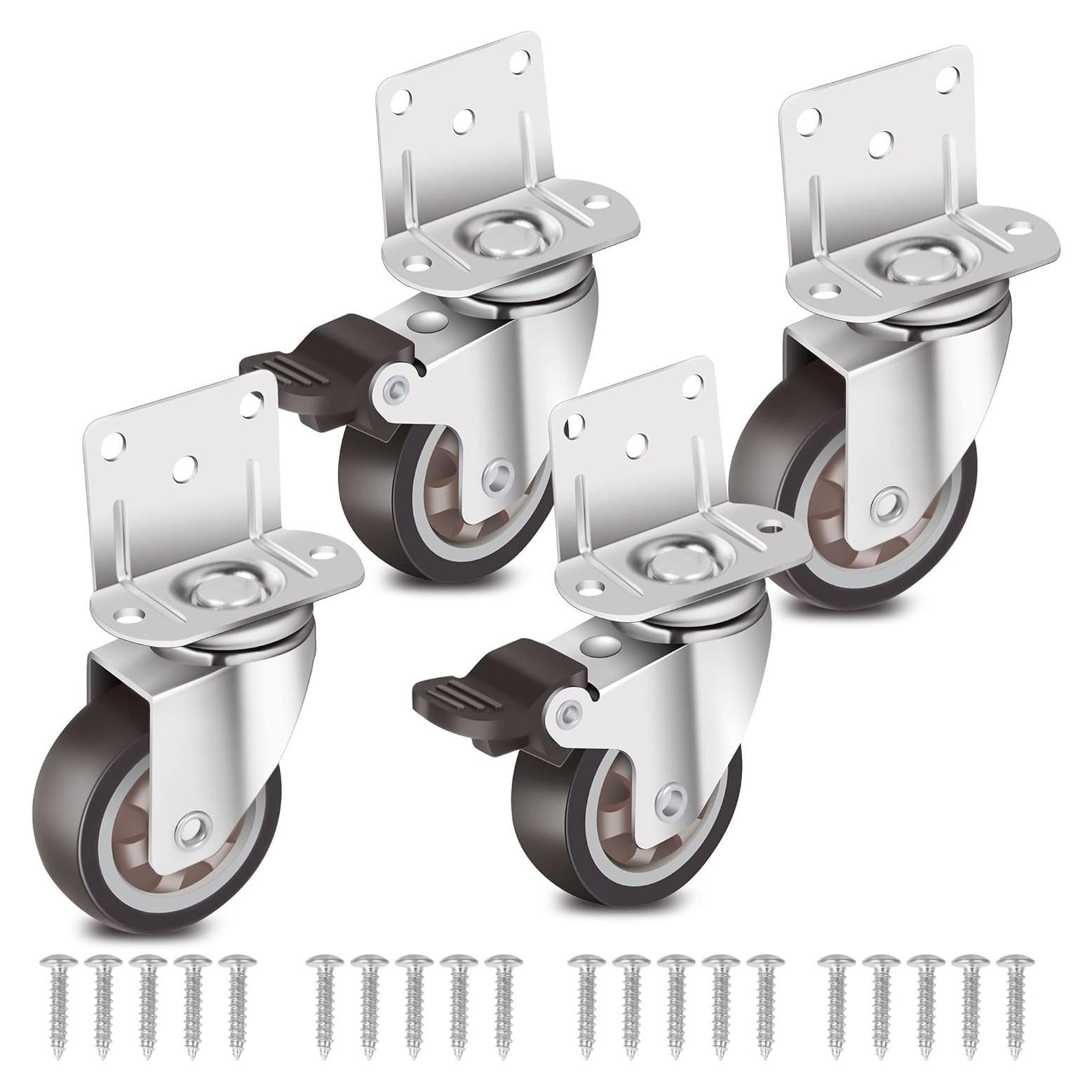 Juego de 4 ruedas giratorias Nefish 5 cm con freno