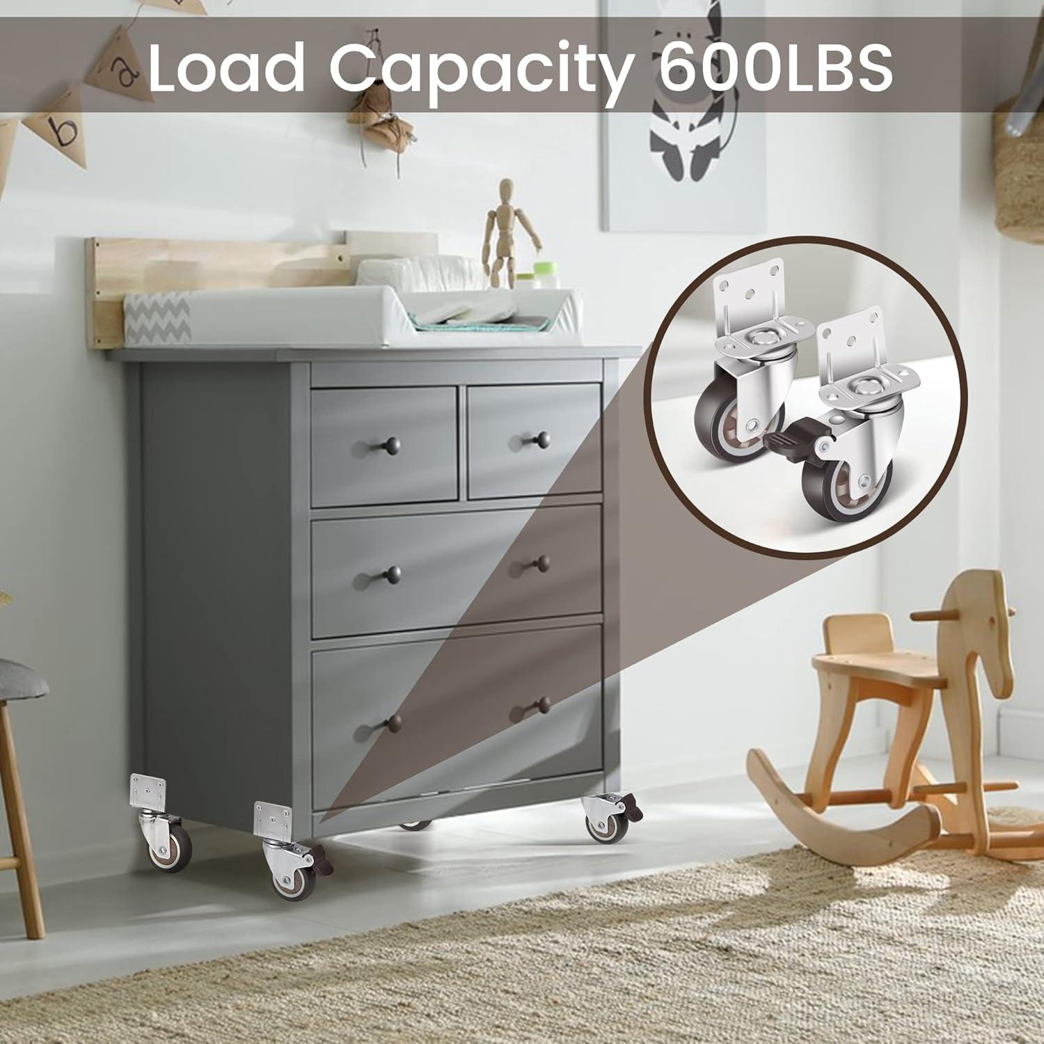 Juego de 4 ruedas giratorias Nefish 5 cm con freno