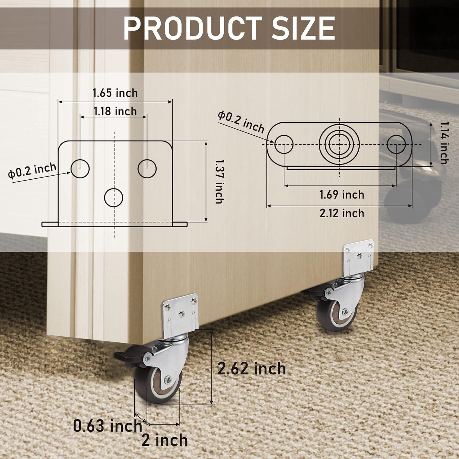 Juego de 4 ruedas giratorias Nefish 5 cm con freno