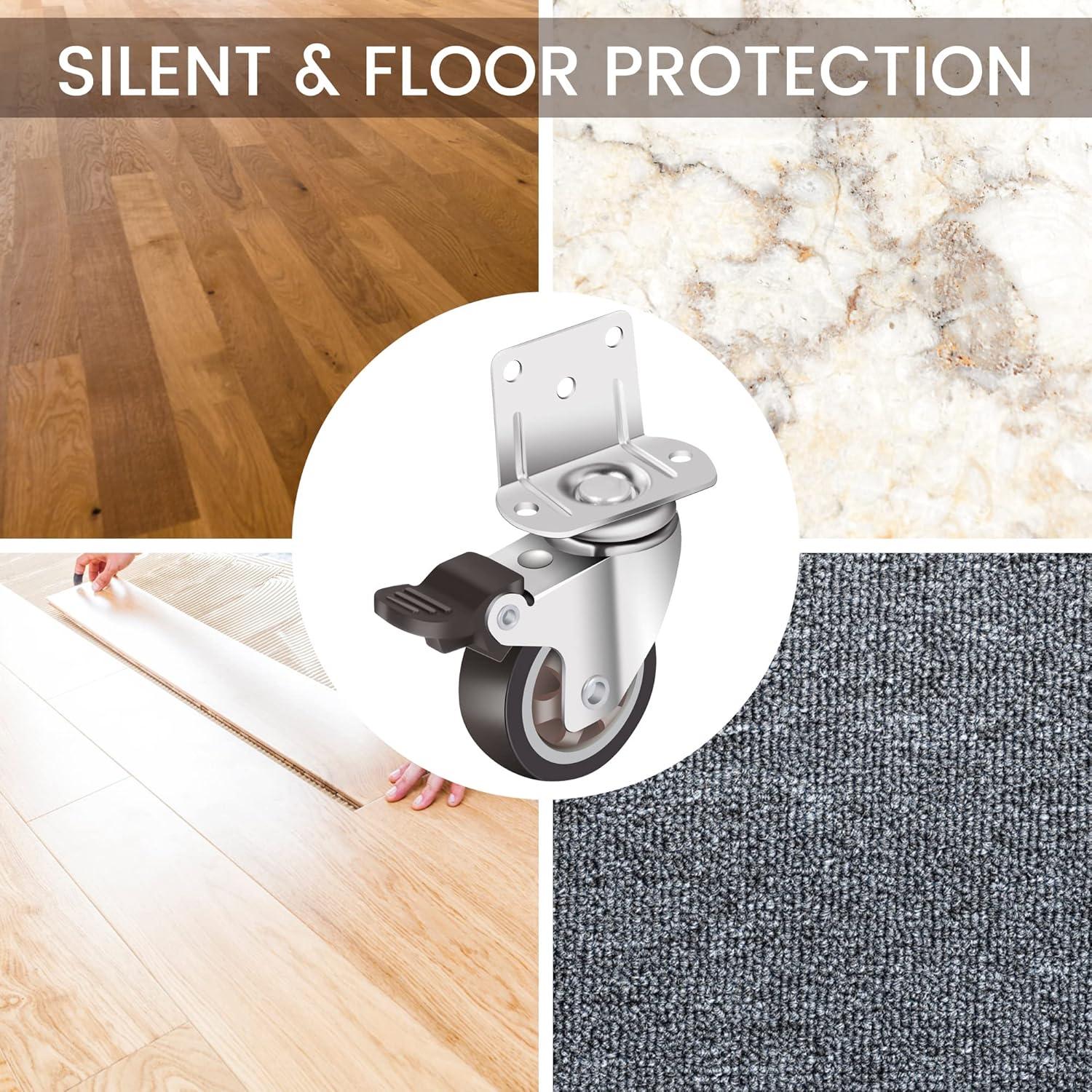 Juego de 4 ruedas giratorias Nefish 5 cm con freno