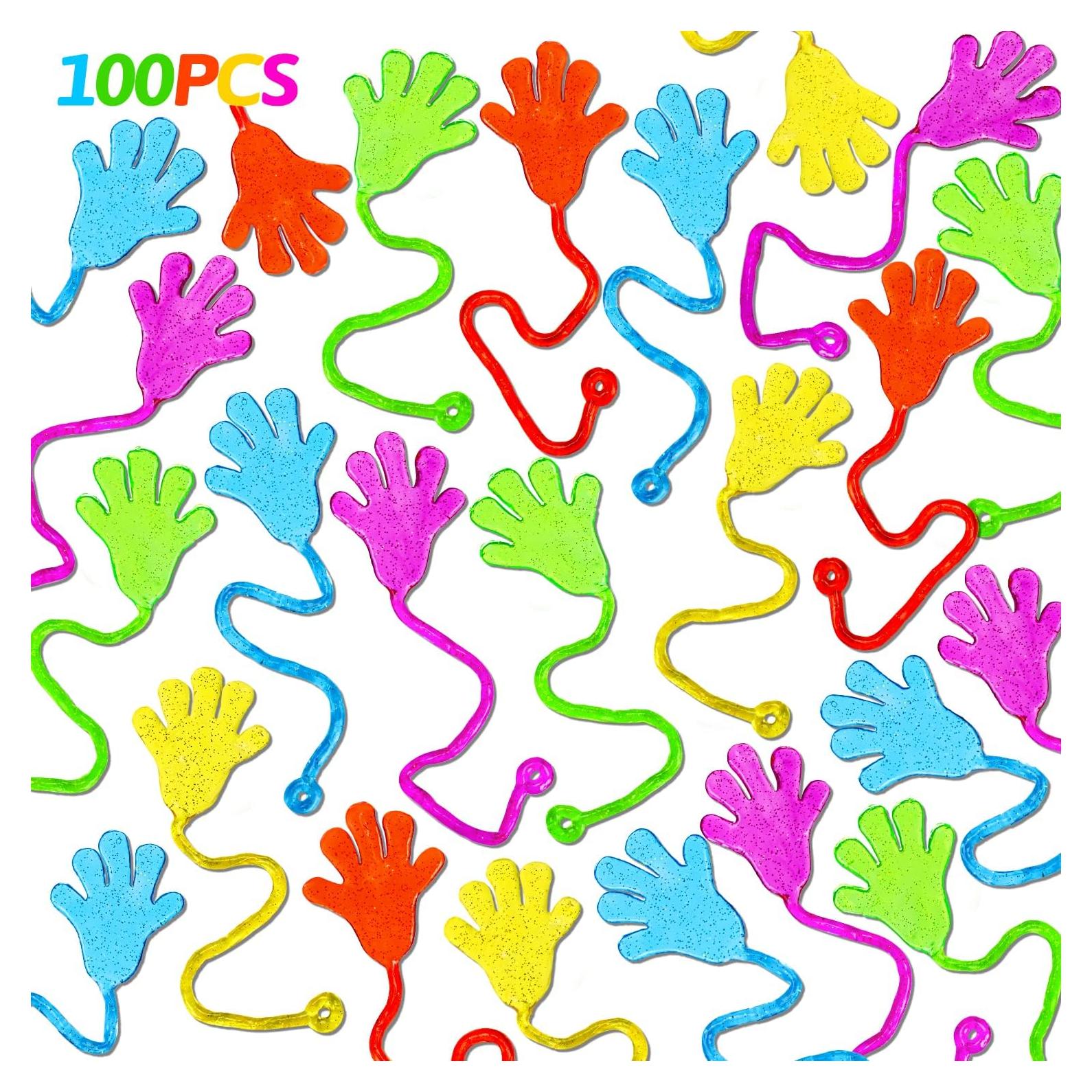 100PCS Manos Pegajosas Brillantes Thremhoo para Niños
