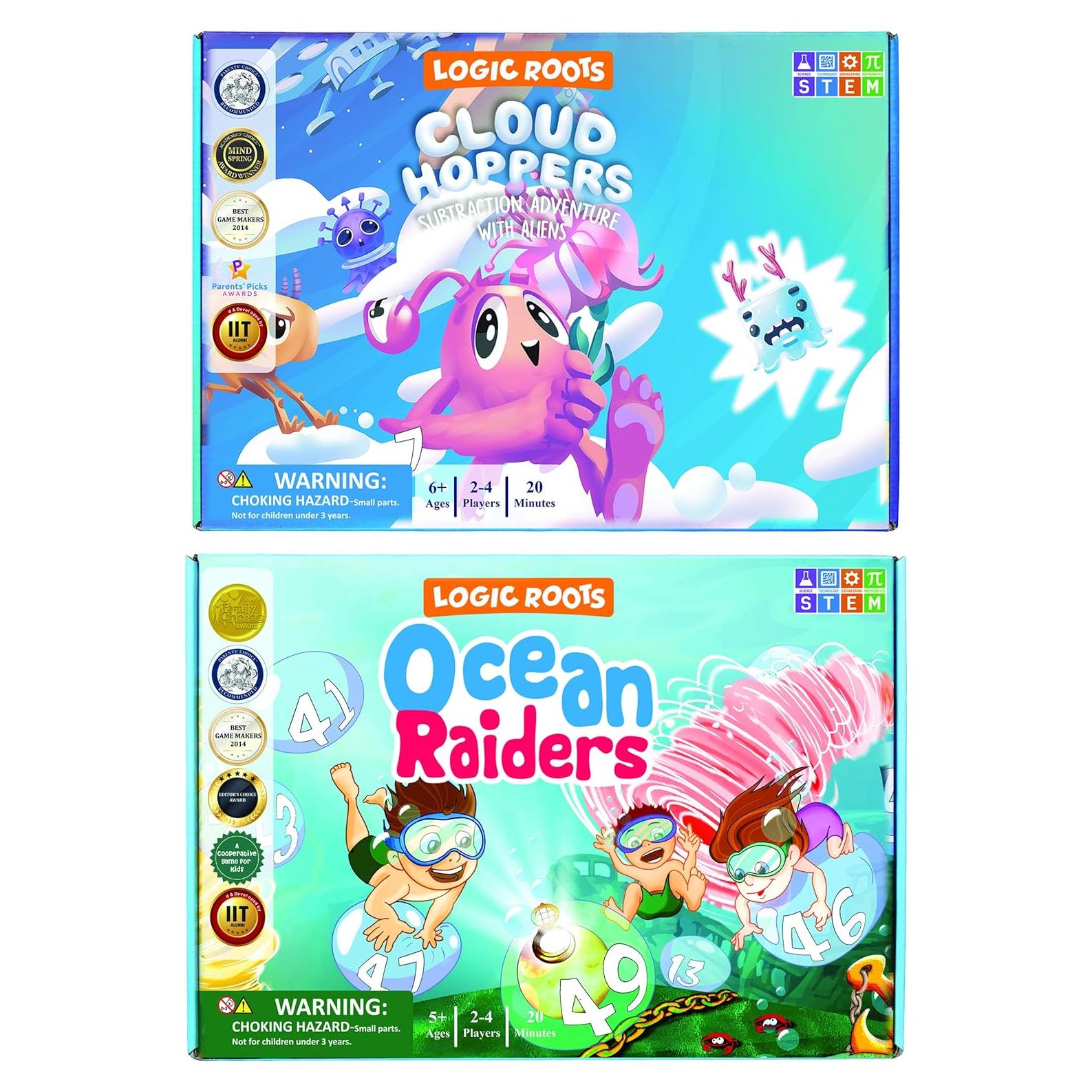 Juegos de Suma y Resta LogicRoots - Cazadores del Océano y Saltadores de Nubes