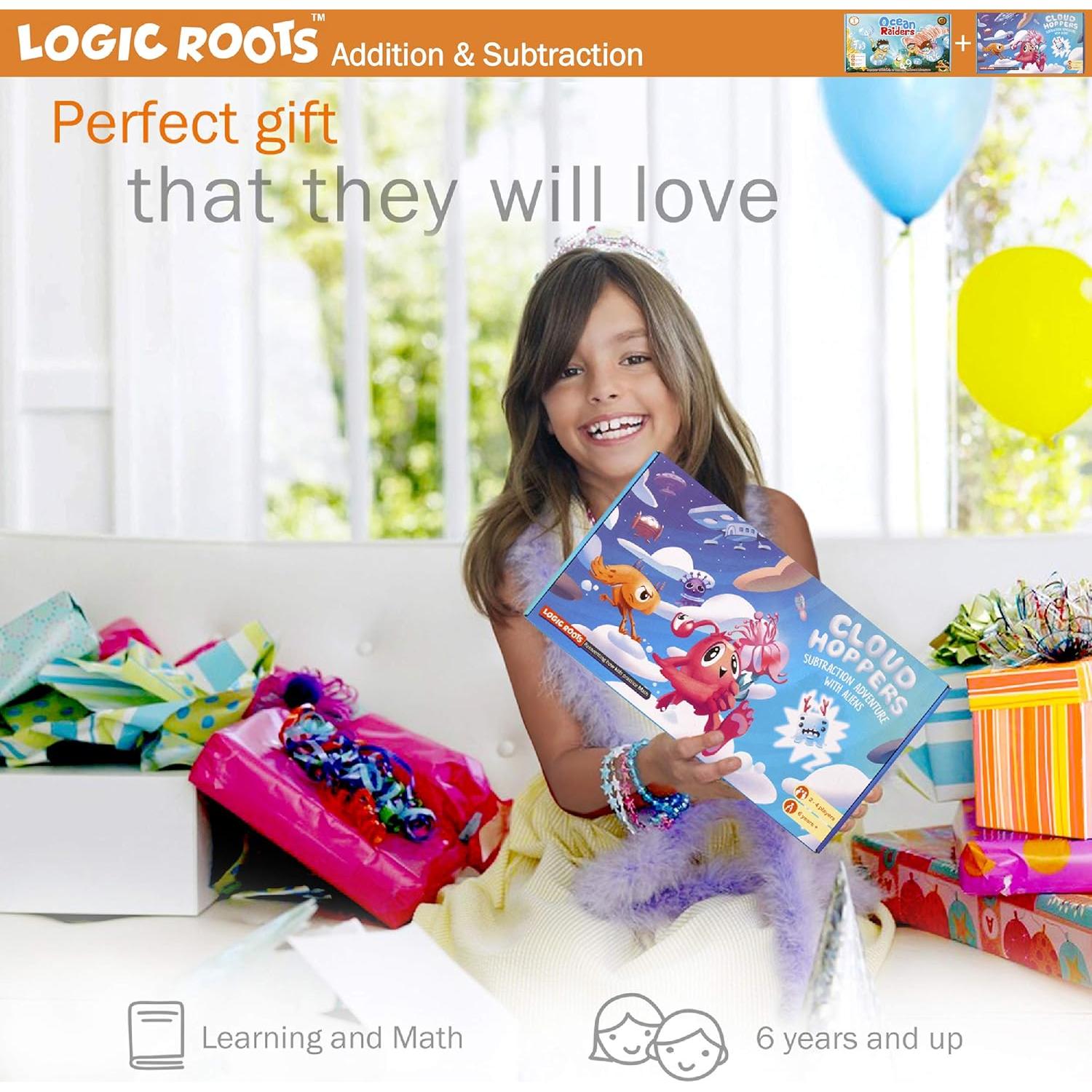 Juegos de Suma y Resta LogicRoots - Cazadores del Océano y Saltadores de Nubes