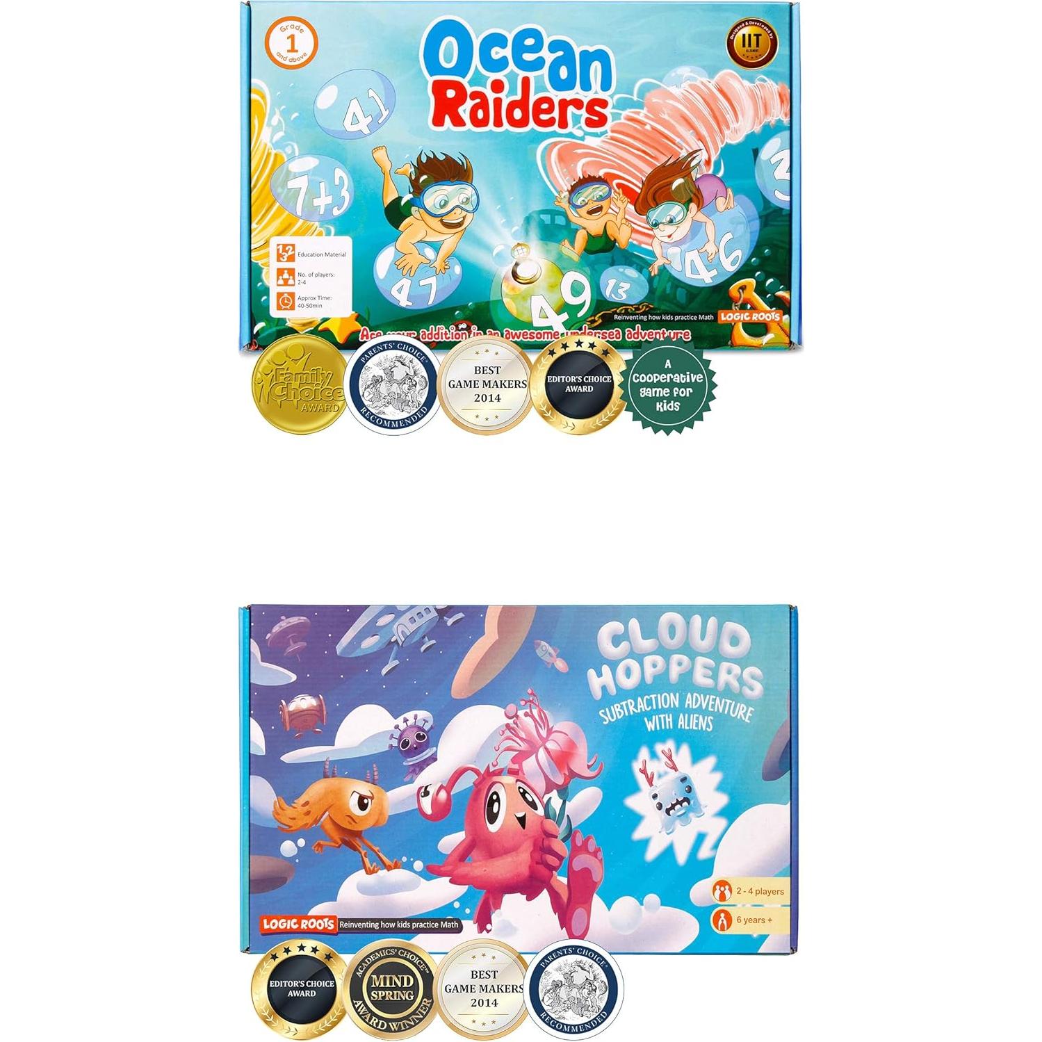 Juegos de Suma y Resta LogicRoots - Cazadores del Océano y Saltadores de Nubes