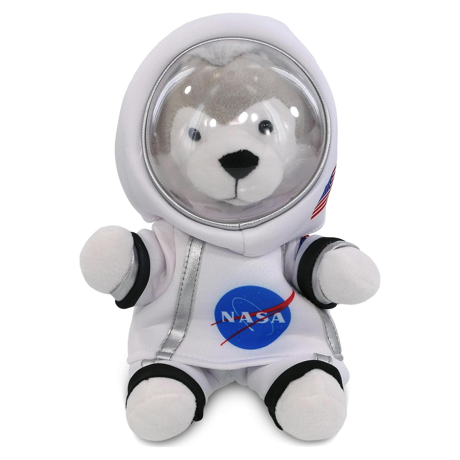 DolliBu Lobo Gris Astronauta de Peluche 15.24 cm Personalizable