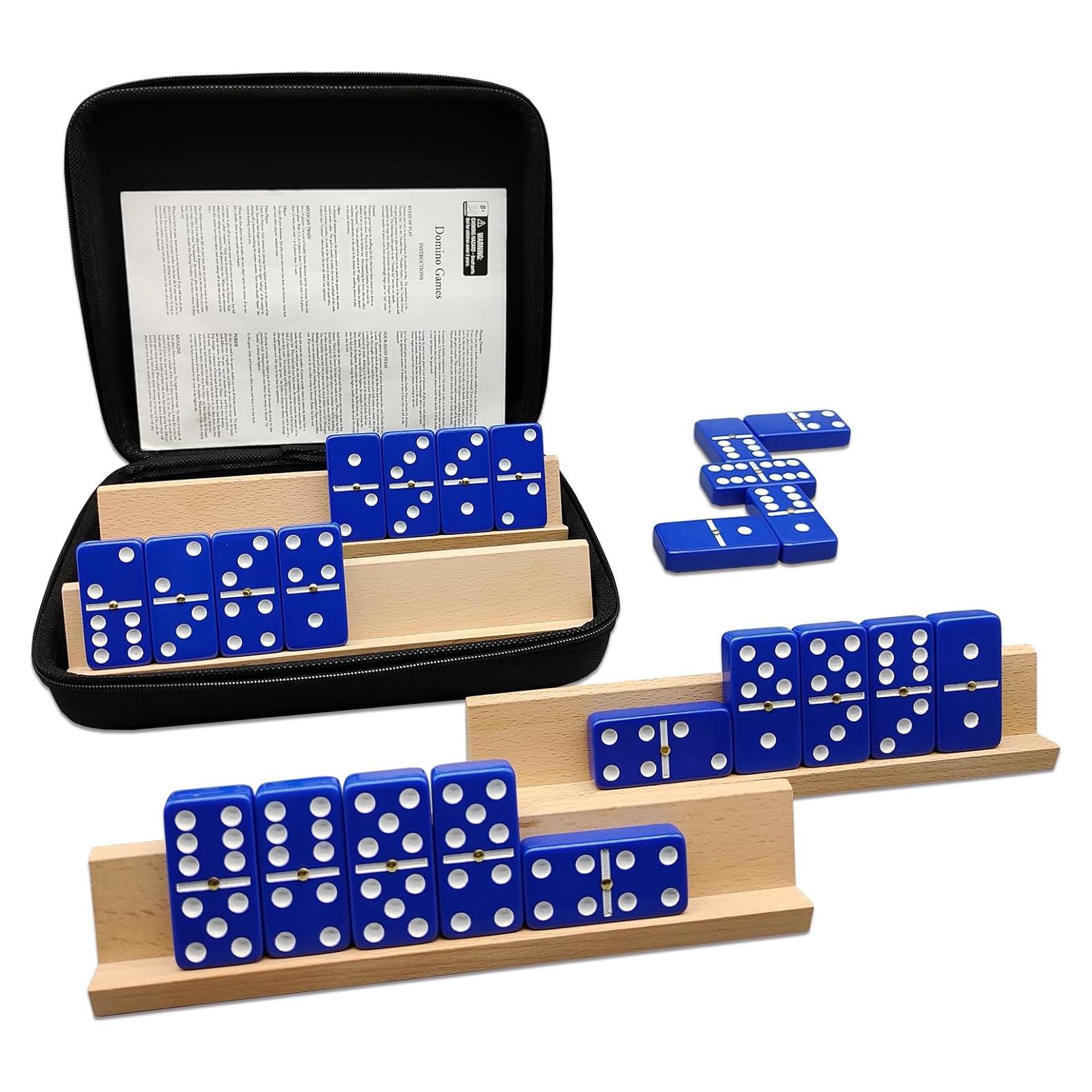 Juego de Dominó UVCANY Doble Seis con 4 Soportes de Madera