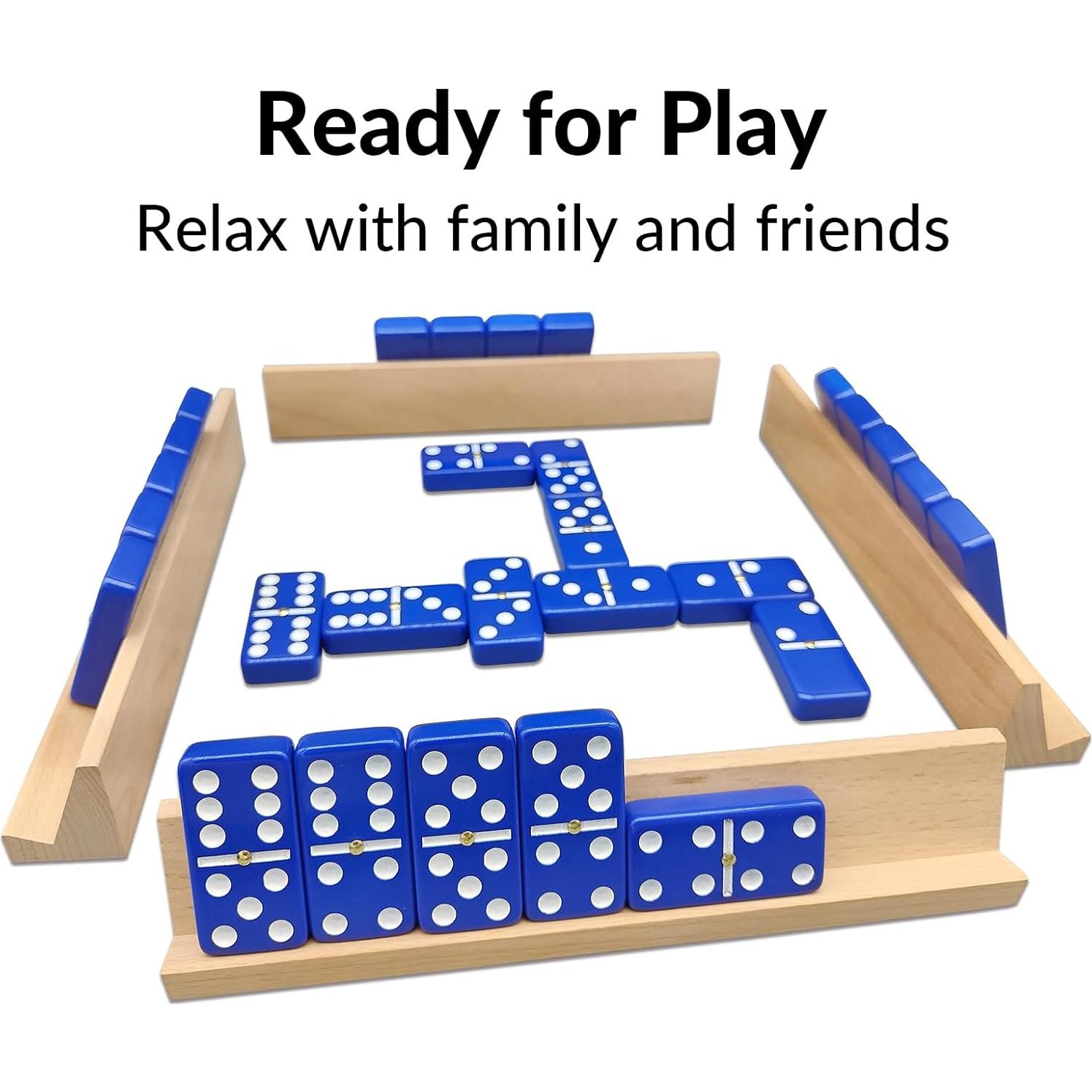 Juego de Dominó UVCANY Doble Seis con 4 Soportes de Madera