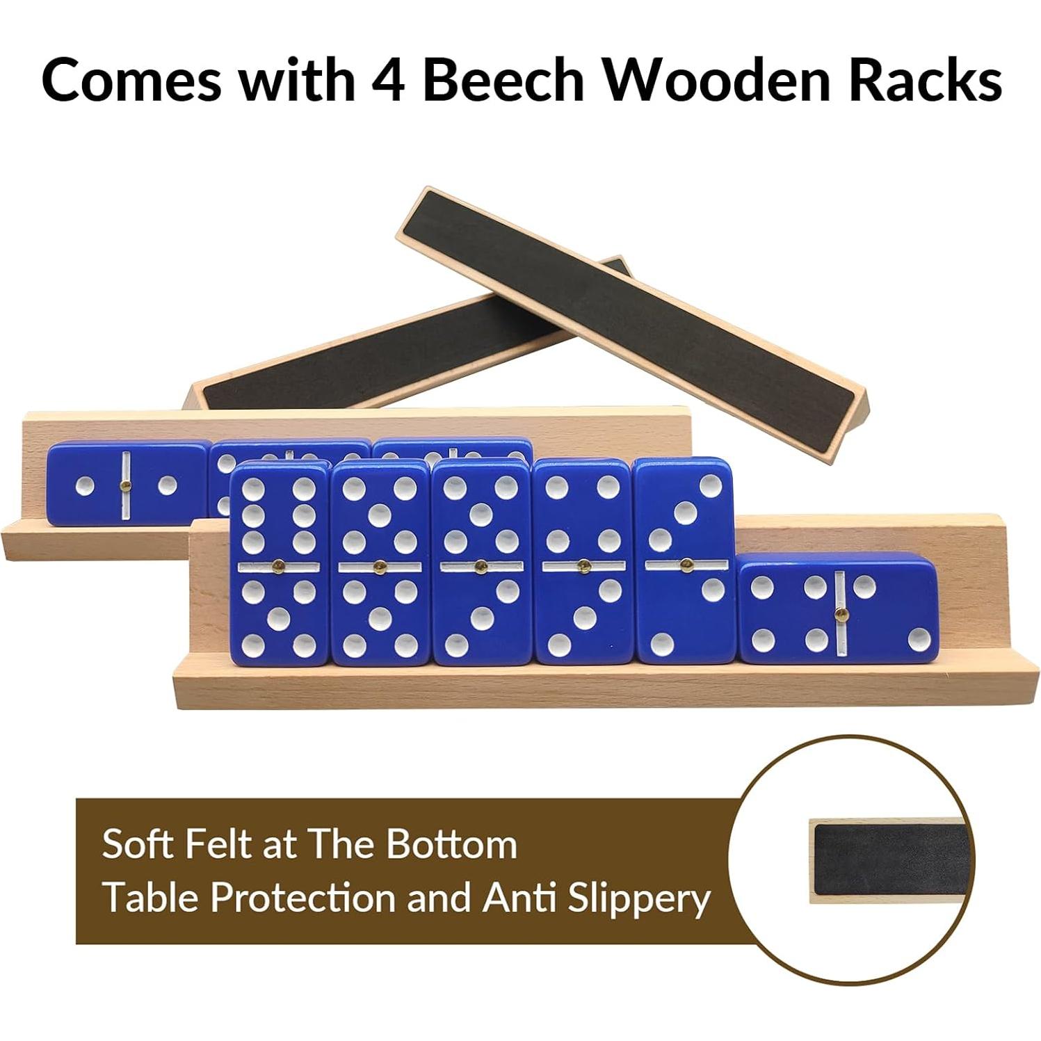 Juego de Dominó UVCANY Doble Seis con 4 Soportes de Madera