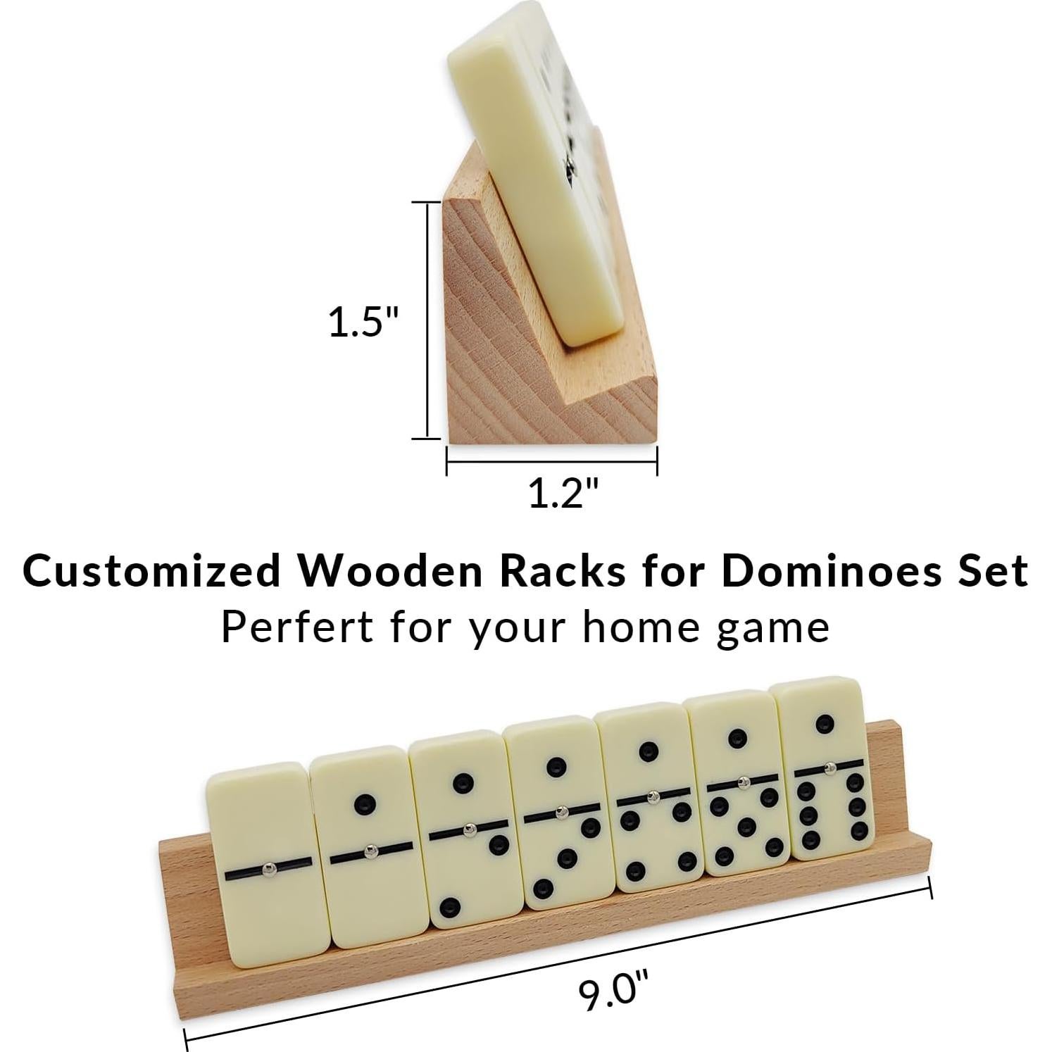 Juego de Dominó Doble 6 Uvcany con 4 Soportes de Madera