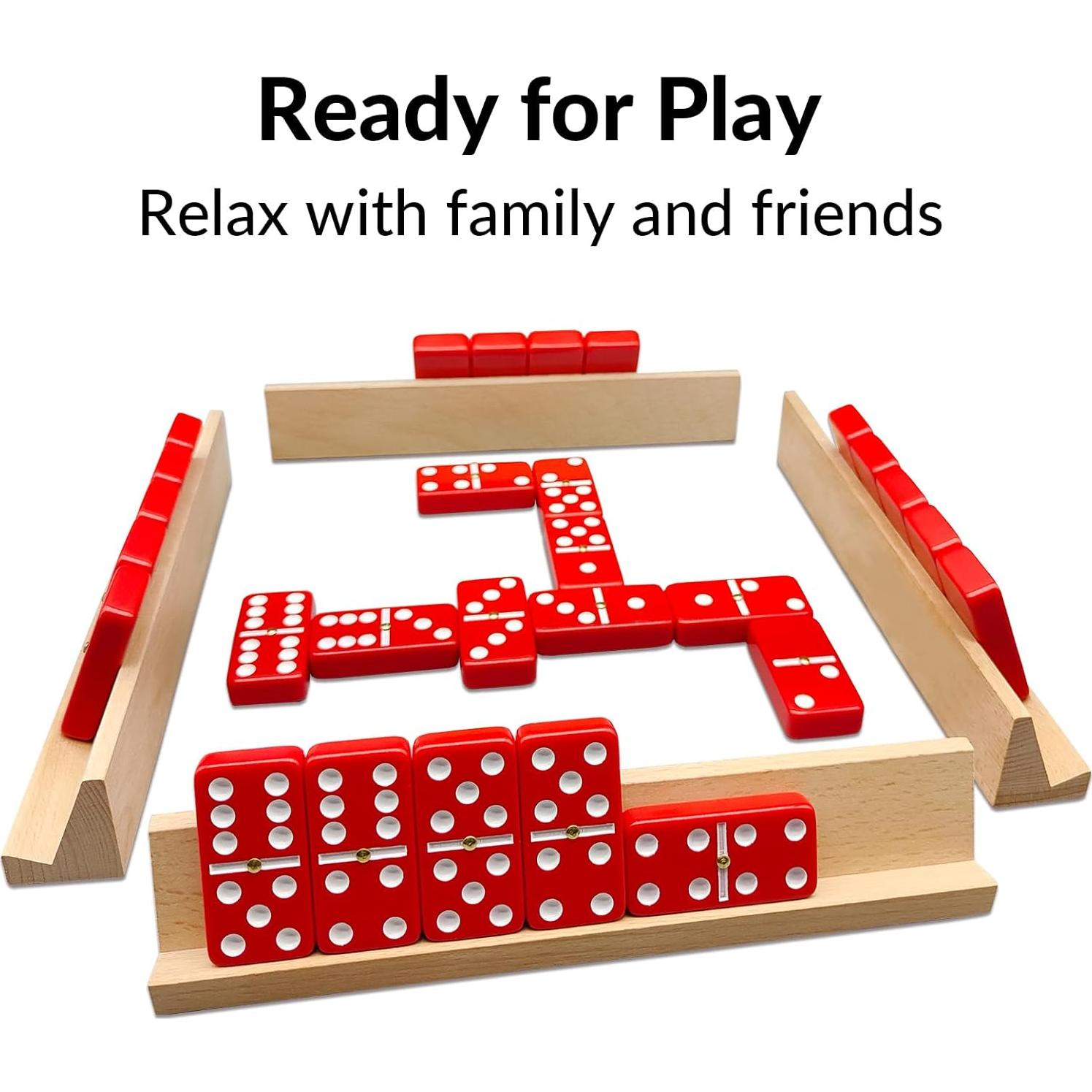 Juego de Dominó Doble 6 UVCANY con 4 Soportes de Madera