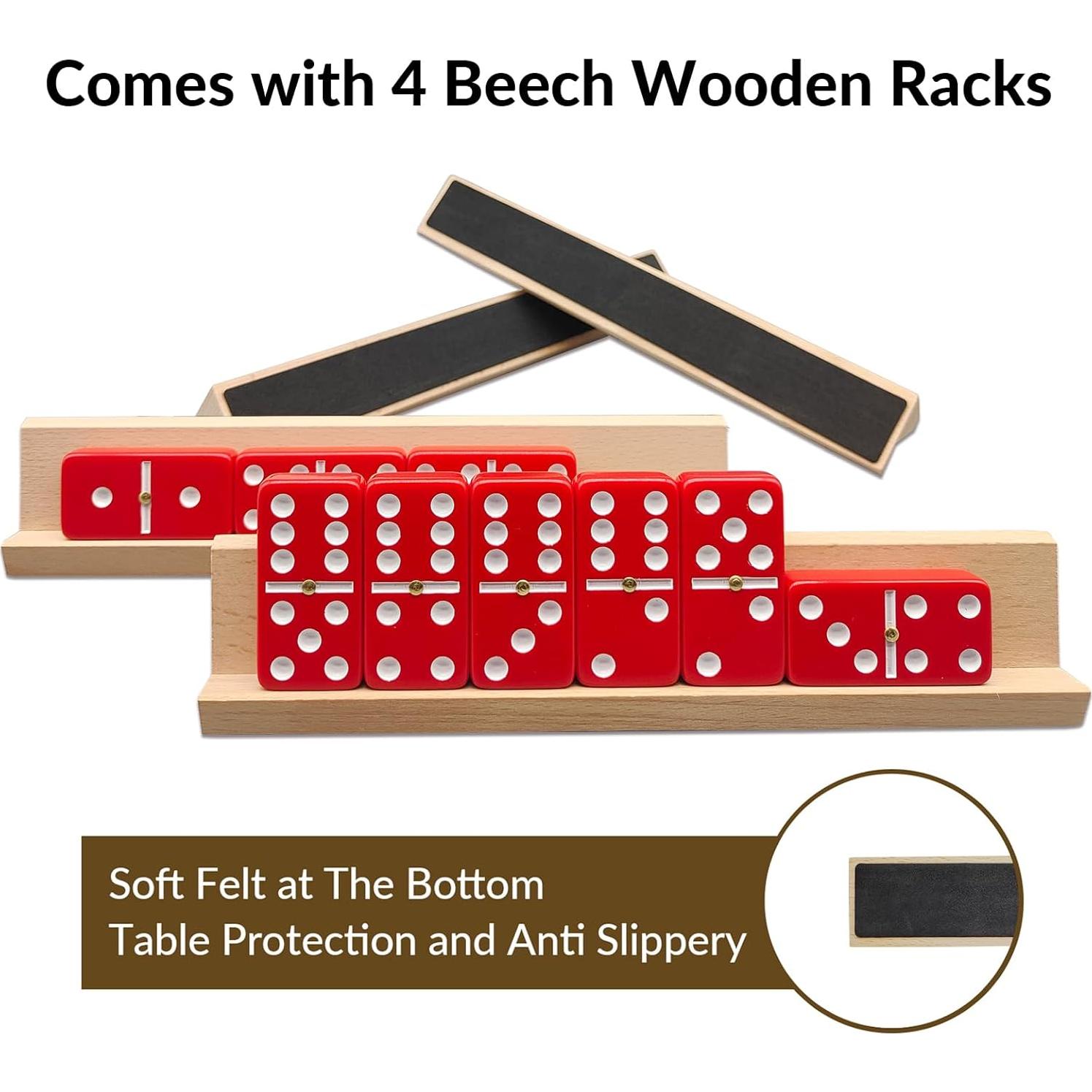 Juego de Dominó Doble 6 UVCANY con 4 Soportes de Madera