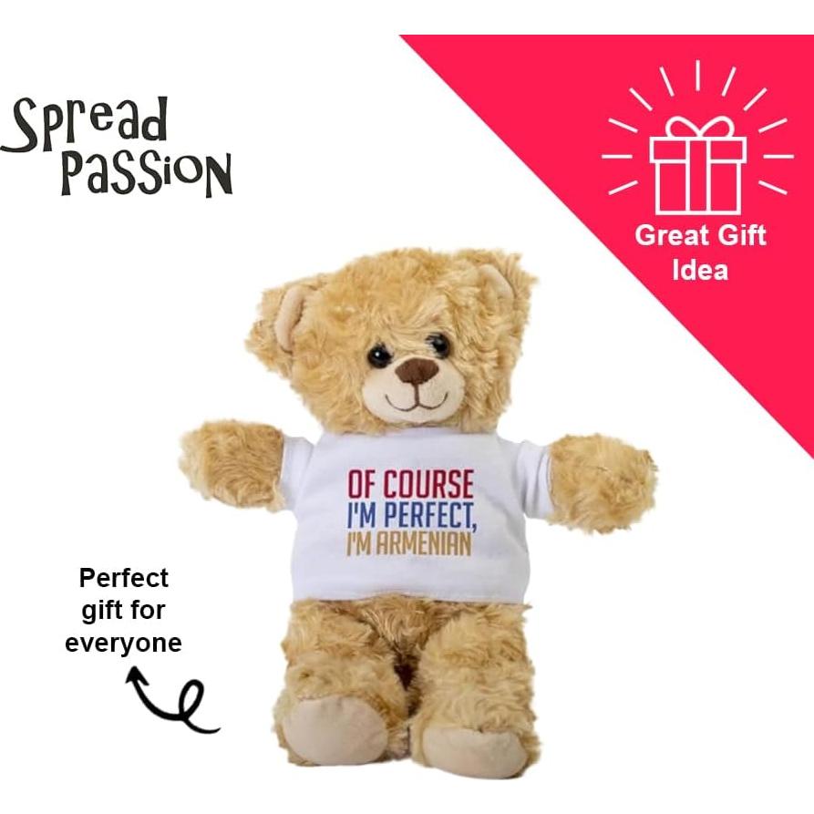 Oso de Peluche SpreadPassion 25.4 cm con Camiseta Blanca