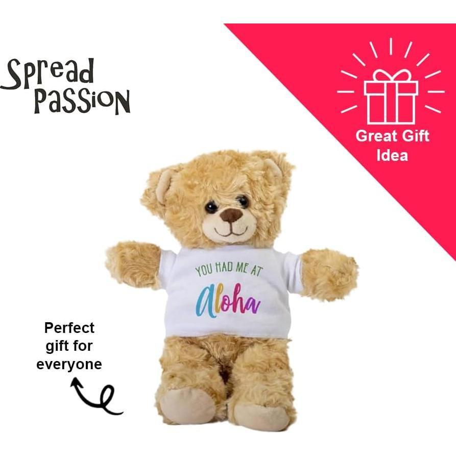 Oso de Peluche SpreadPassion 25.4 cm con Camiseta Blanca