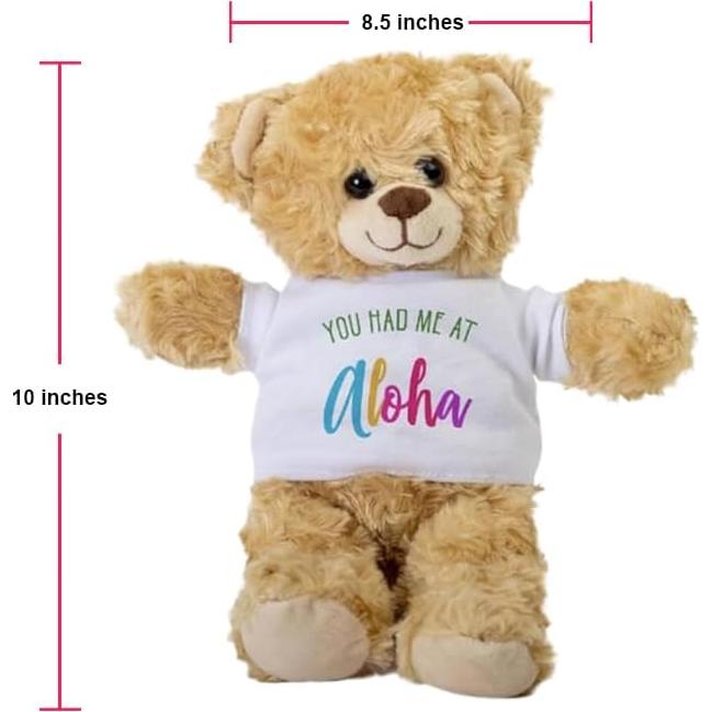 Oso de Peluche SpreadPassion 25.4 cm con Camiseta Blanca