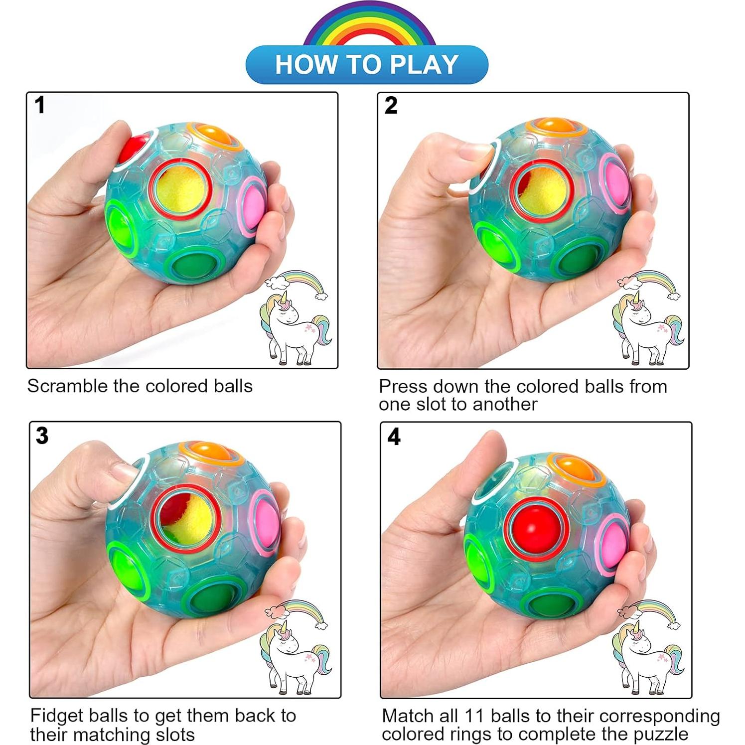 Bola de Rompecabezas Arcoíris Vdealen 7 cm para Fidget