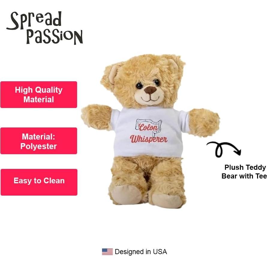 Osito de Peluche SpreadPassion 25.4 cm con Camiseta Blanca