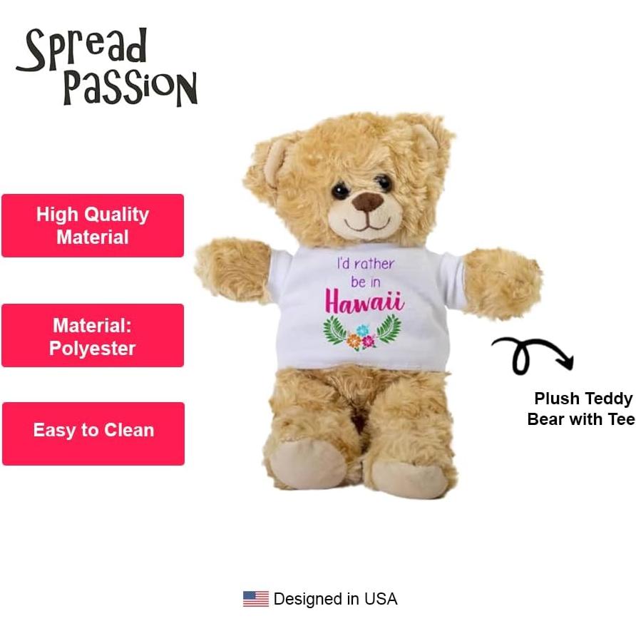 Oso de Peluche SpreadPassion 25.4 cm con Camiseta Blanca