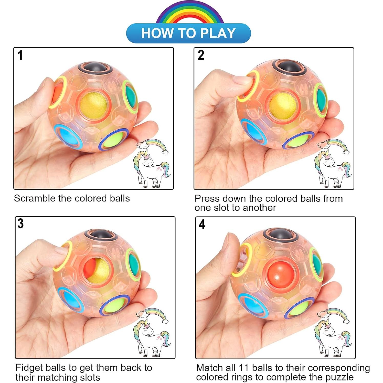 Bola de Rompecabezas Mágica Vdealen Rosa 2.54 cm para Niños