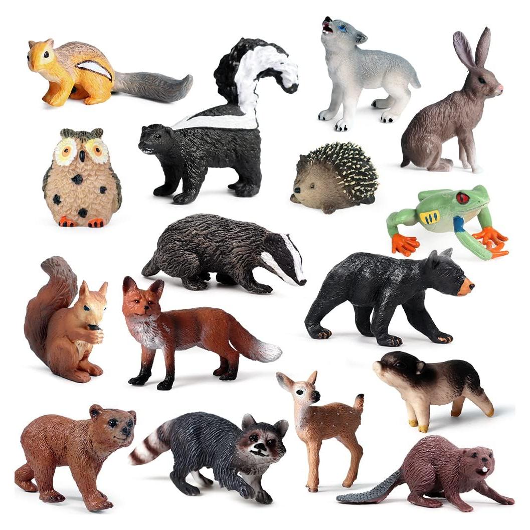 RCOMG 16 Figuras de Animales del Bosque - Juguetes Educativos