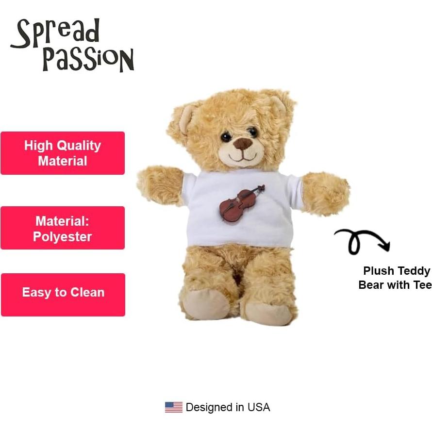 Oso de Peluche SpreadPassion 25.4 cm con Camiseta Blanca
