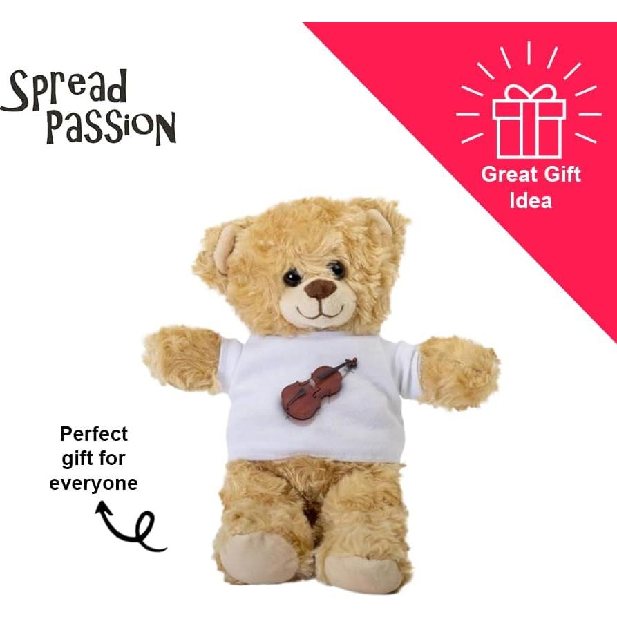 Oso de Peluche SpreadPassion 25.4 cm con Camiseta Blanca